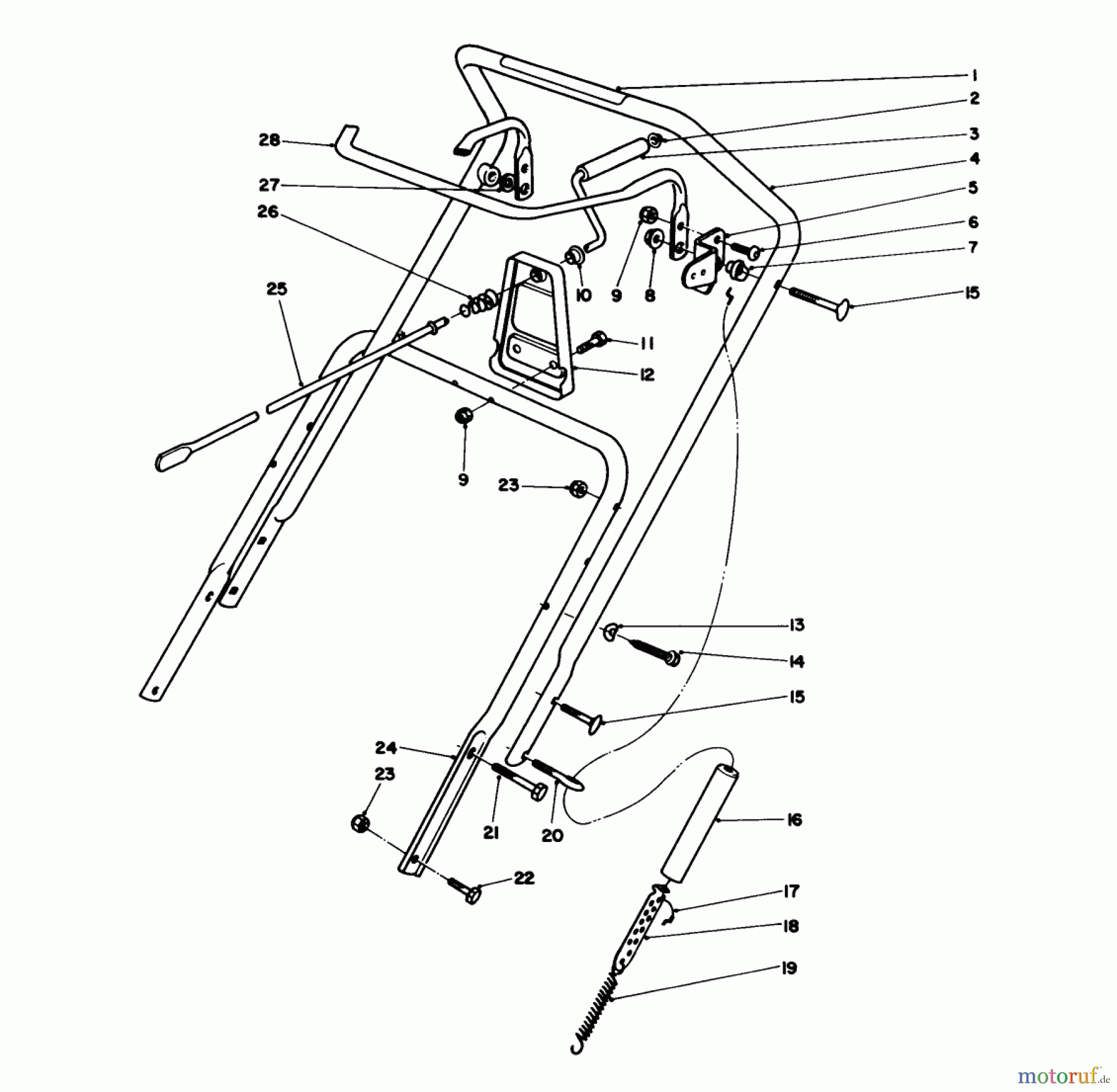 Toro Neu Snow Blowers/Snow Throwers Seite 1 38180 - Toro CCR 2000 Snowthrower, 1992 (2000001-2999999) HANDLE ASSEMBLY