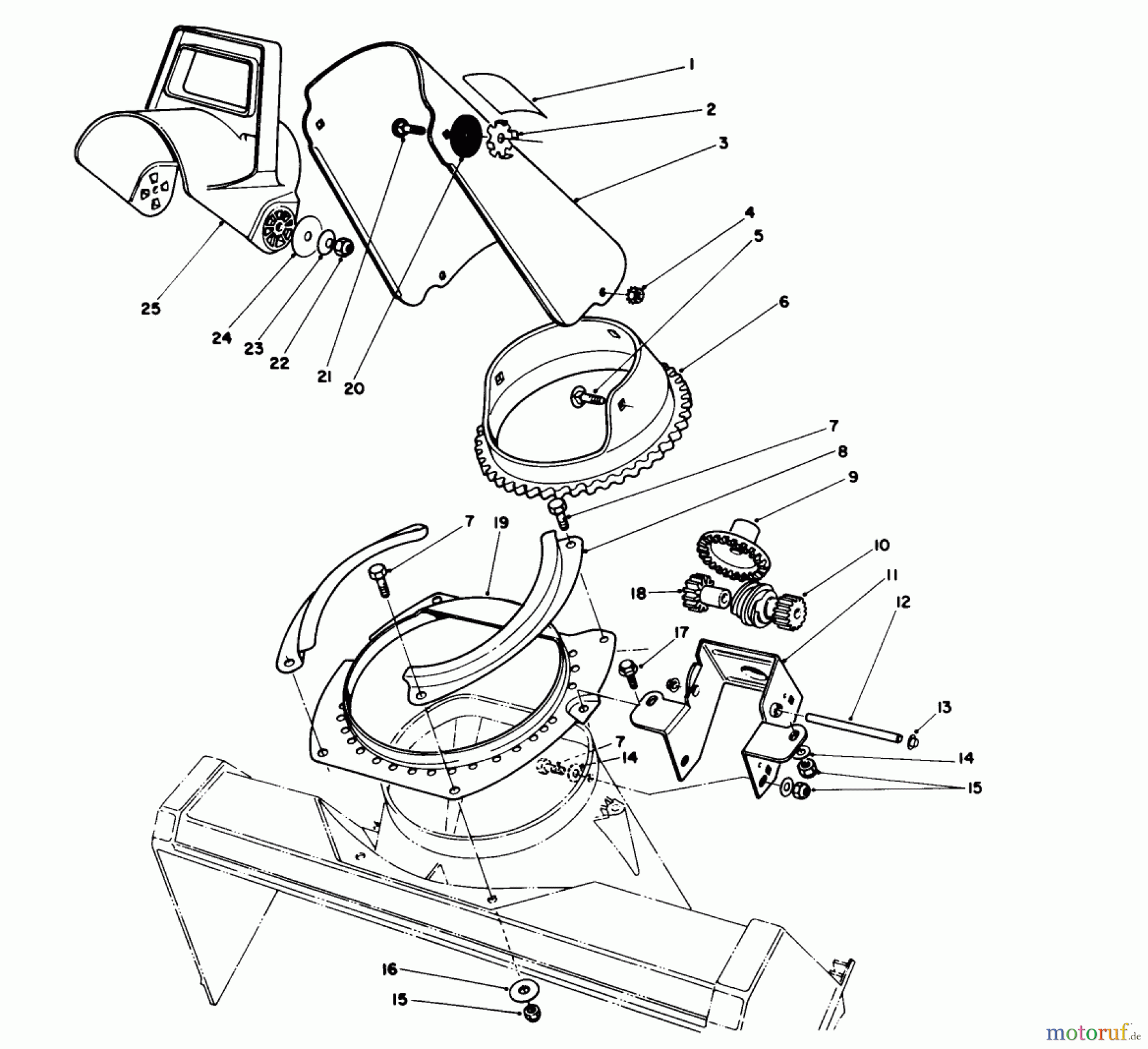 Toro Neu Snow Blowers/Snow Throwers Seite 1 38180 - Toro CCR 2000 Snowthrower, 1993 (3900001-3999999) DISCHARGE CHUTE ASSEMBLY