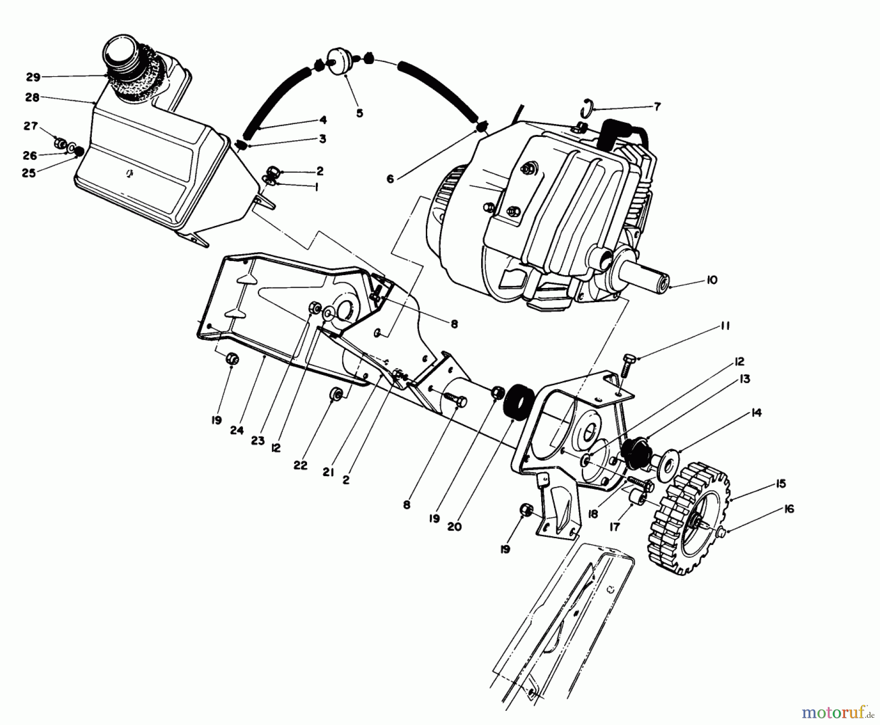  Toro Neu Snow Blowers/Snow Throwers Seite 1 38181 - Toro CCR 2000 Snowthrower, 1993 (3900001-3999999) ENGINE & MAIN FRAME ASSEMBLY