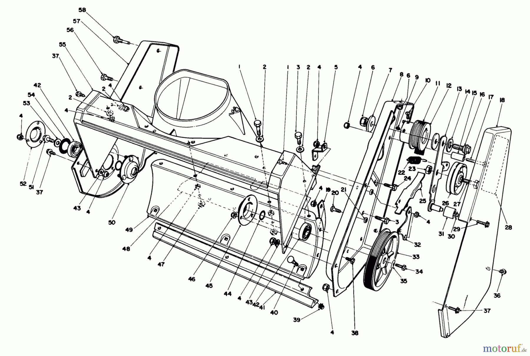 Toro Neu Snow Blowers/Snow Throwers Seite 1 38180 - Toro CCR 2000 Snowthrower, 1993 (3900001-3999999) HOUSING ASSEMBLY