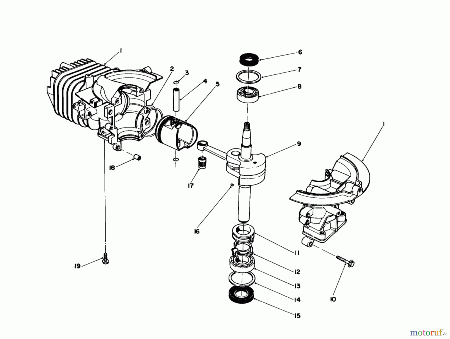 Toro Neu Snow Blowers/Snow Throwers Seite 1 38181 - Toro CCR 2000 Snowthrower, 1993 (3900001-3999999) SHORT BLOCK ASSEMBLY (ENGINE MODEL NO. 47PM1-4)