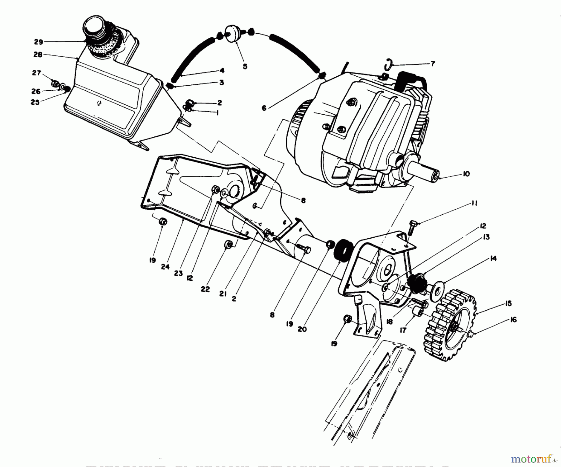 Toro Neu Snow Blowers/Snow Throwers Seite 1 38181 - Toro CCR 2000 Snowthrower, 1994 (4900001-4999999) ENGINE & MAIN FRAME ASSEMBLY
