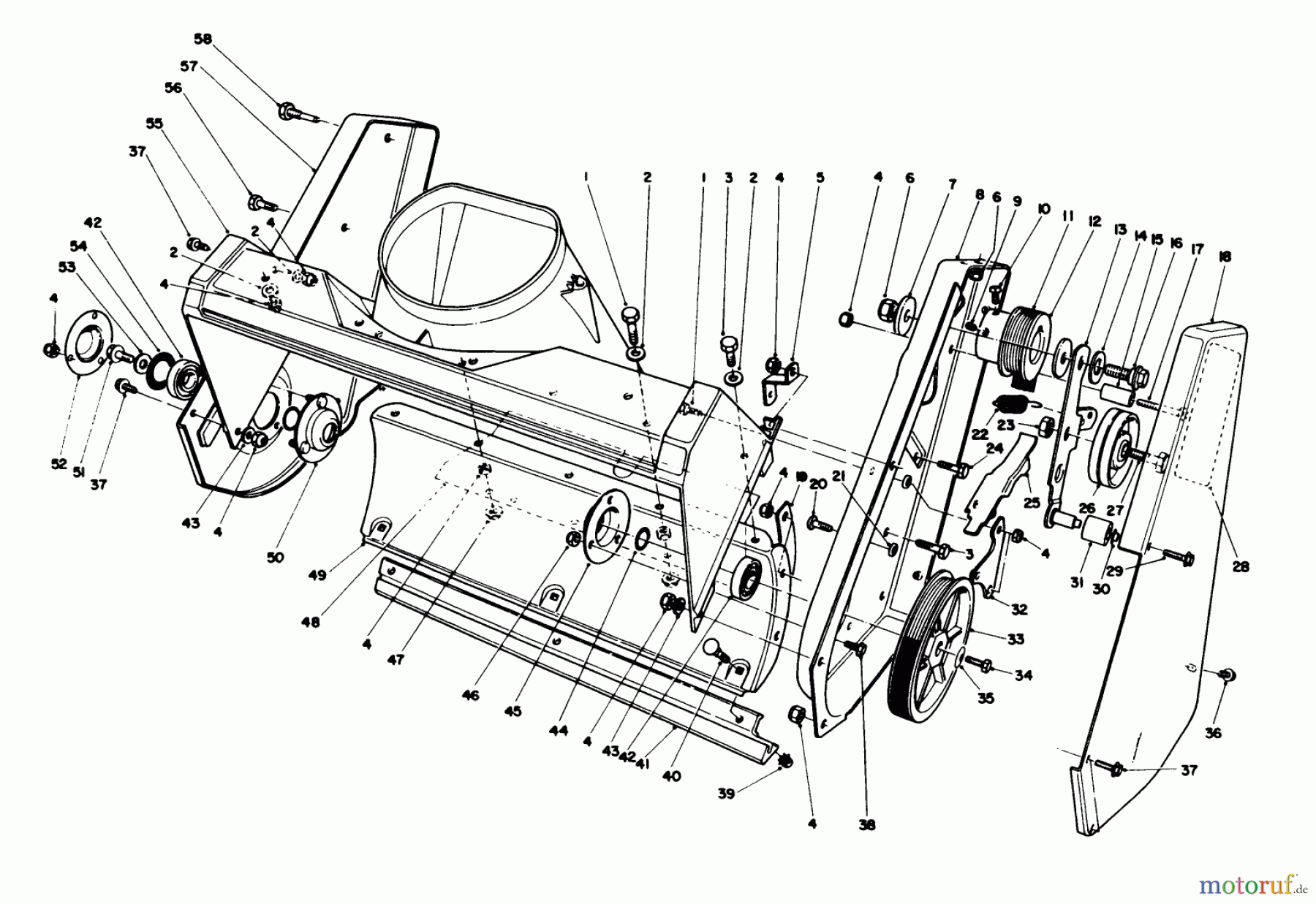  Toro Neu Snow Blowers/Snow Throwers Seite 1 38181 - Toro CCR 2000 Snowthrower, 1994 (4900001-4999999) HOUSING ASSEMBLY