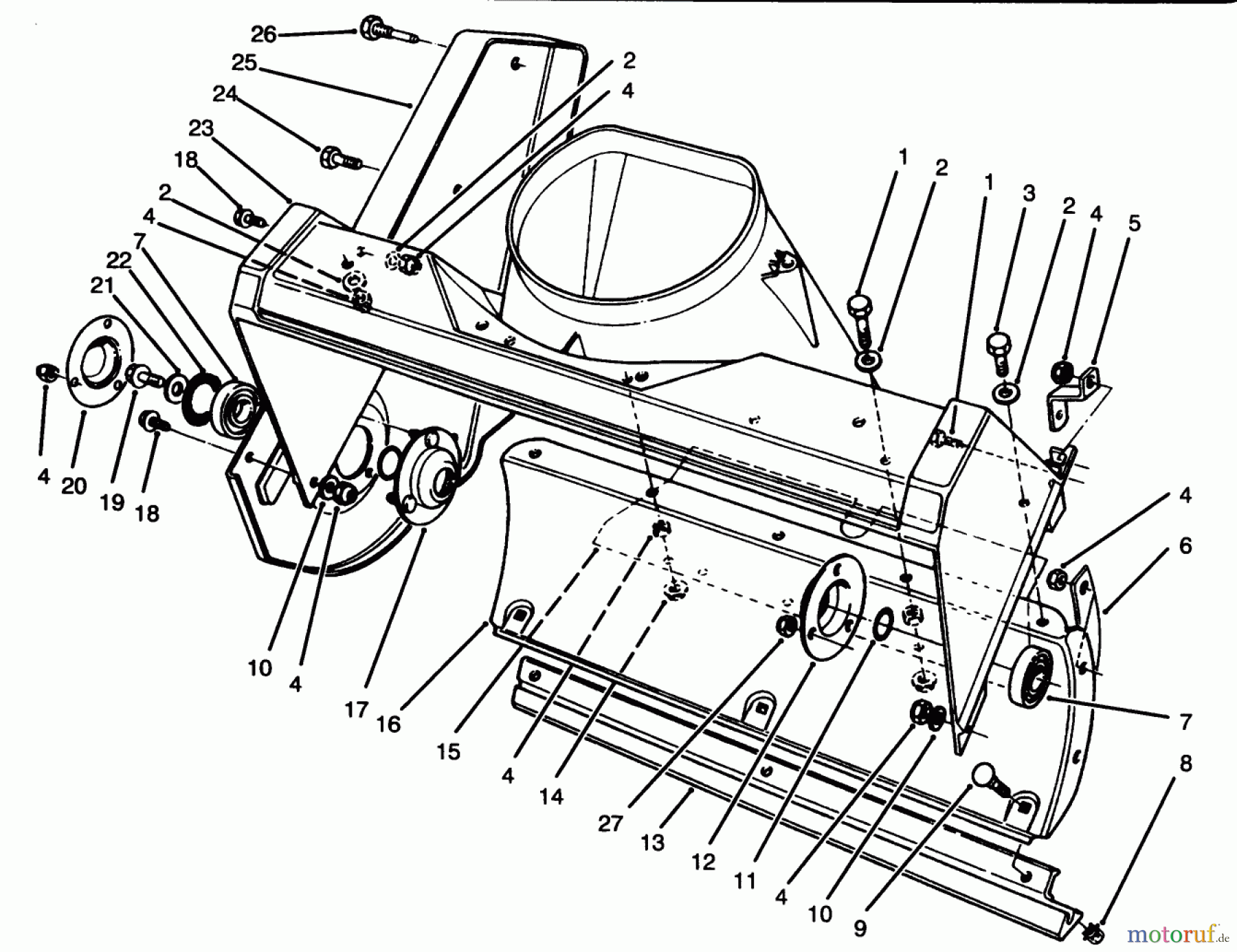Toro Neu Snow Blowers/Snow Throwers Seite 1 38180 - Toro CCR 2000 Snowthrower, 1995 (5900001-5999999) HOUSING ASSEMBLY