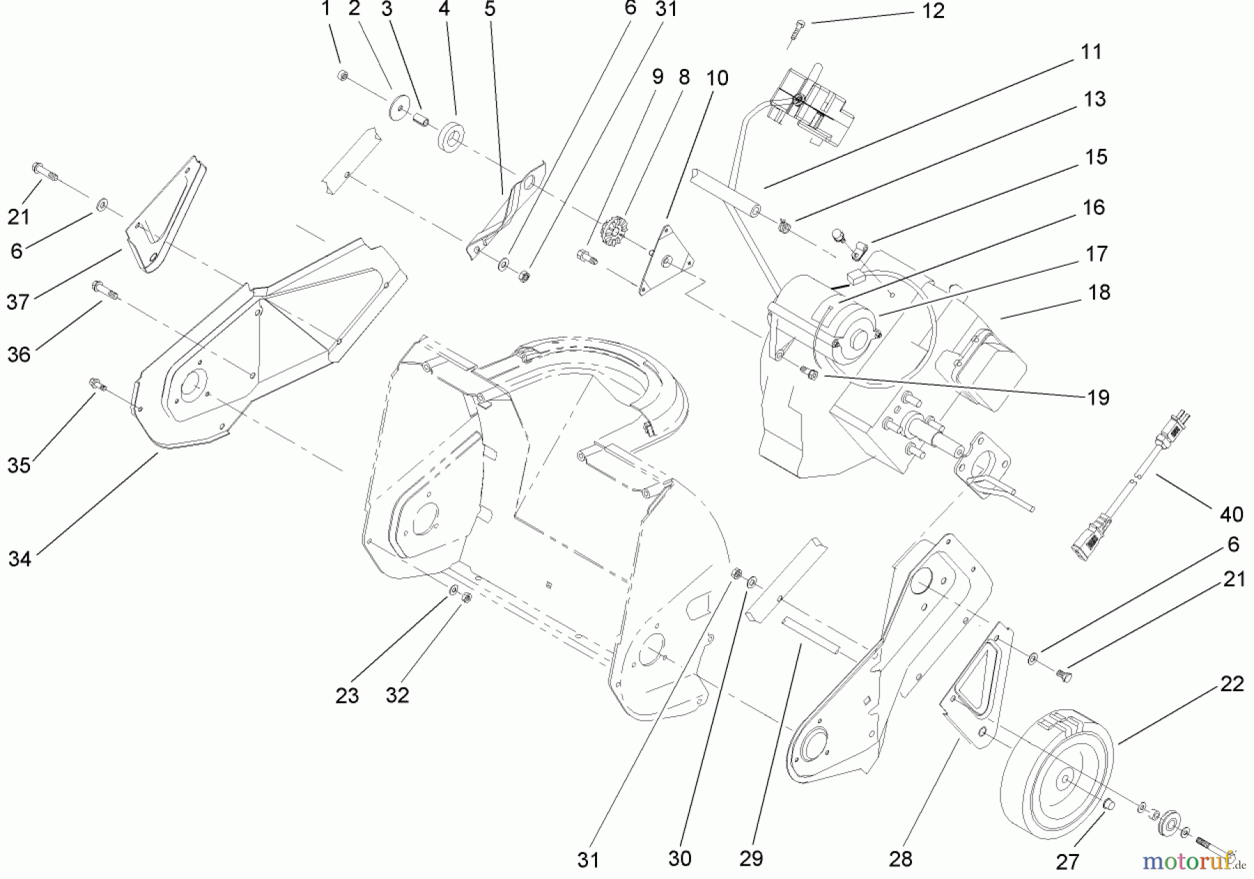 Toro Neu Snow Blowers/Snow Throwers Seite 1 38182 - Toro Powerlite Snowthrower, 2004 (240000001-240999999) ENGINE, SIDE PLATE AND WHEEL ASSEMBLY