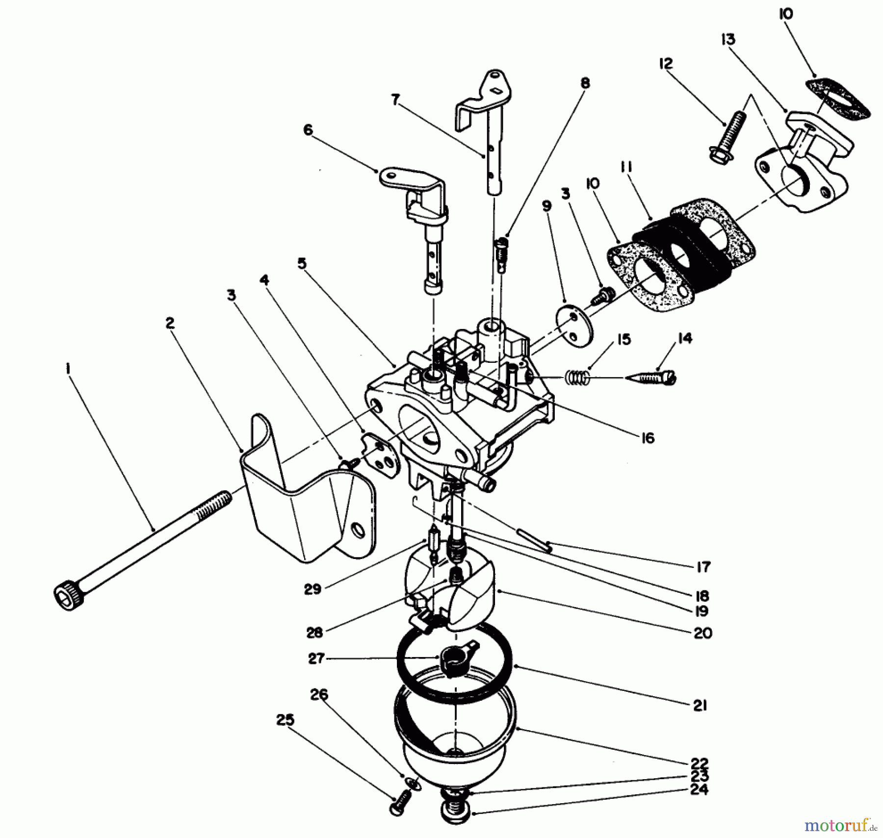 Toro Neu Snow Blowers/Snow Throwers Seite 1 38185C - Toro CCR 2000 Snowthrower, 1988 (8000001-8999999) CARBURETOR ASSEMBLY