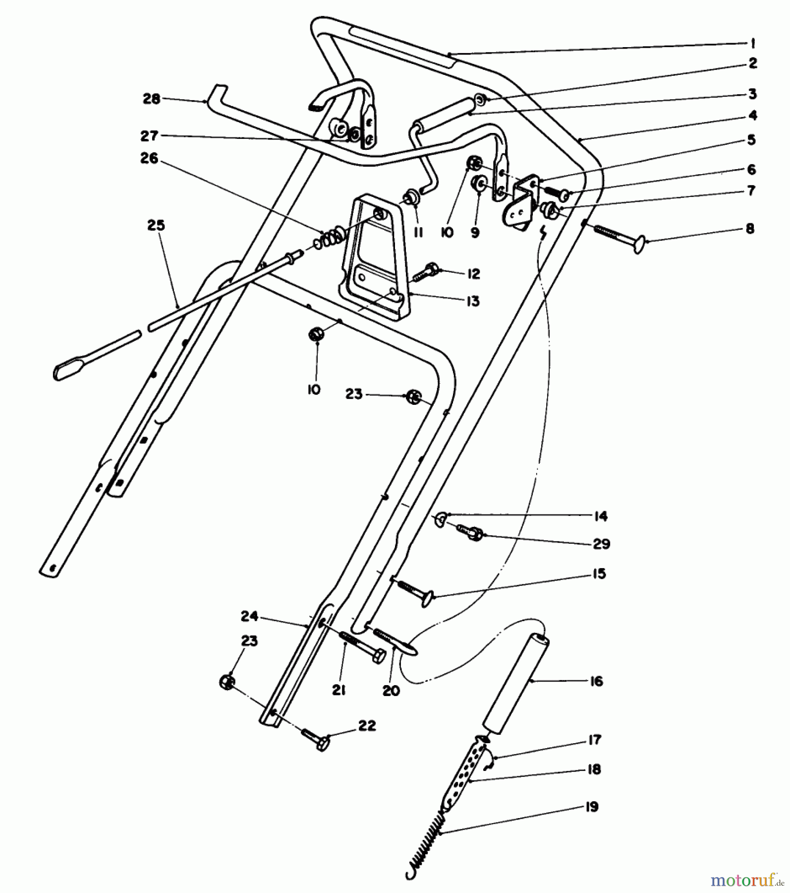 Toro Neu Snow Blowers/Snow Throwers Seite 1 38185C - Toro CCR 2000 Snowthrower, 1988 (8000001-8999999) HANDLE ASSEMBLY