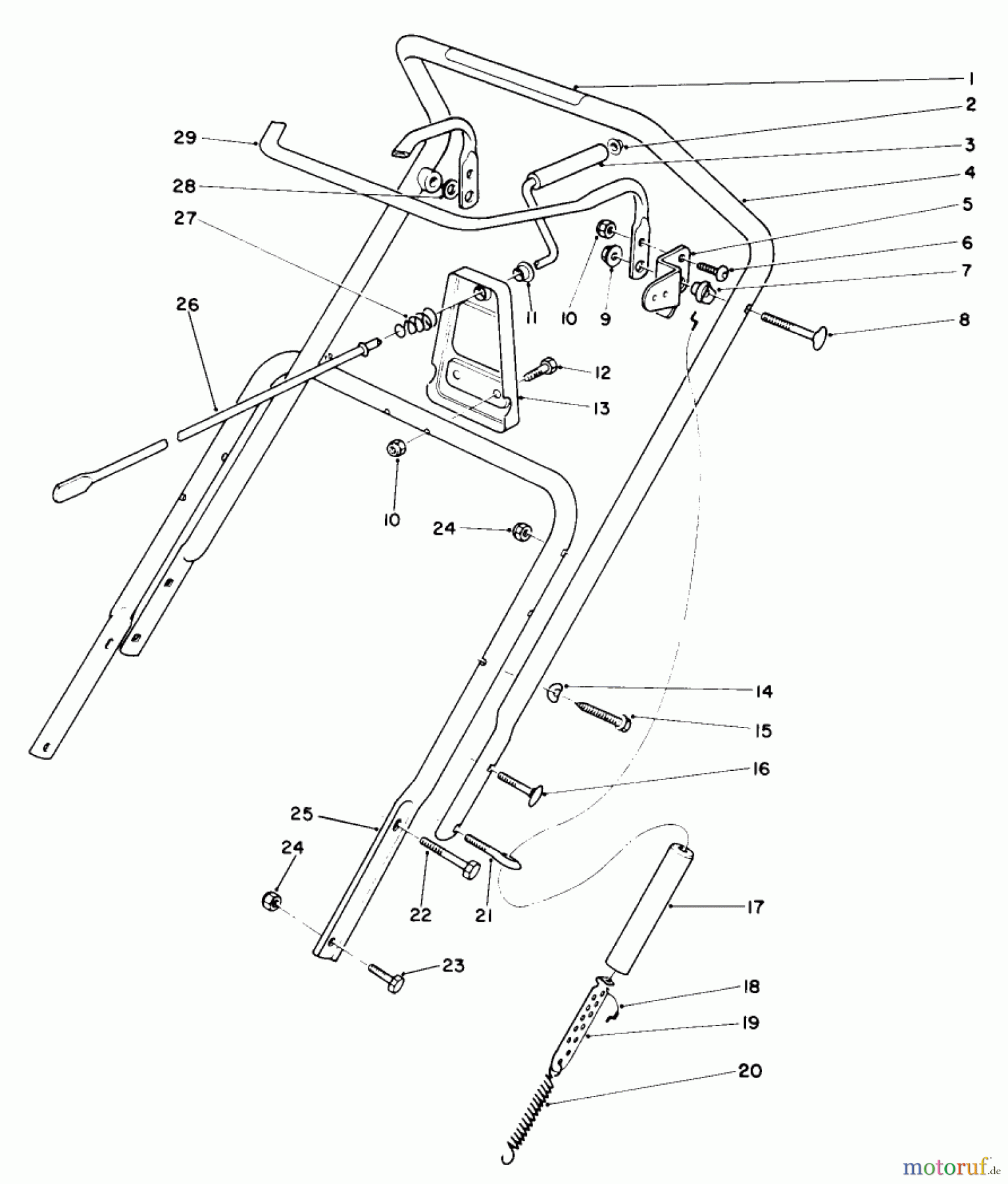 Toro Neu Snow Blowers/Snow Throwers Seite 1 38185C - Toro CCR 2000 Snowthrower, 1989 (9000001-9999999) HANDLE ASSEMBLY