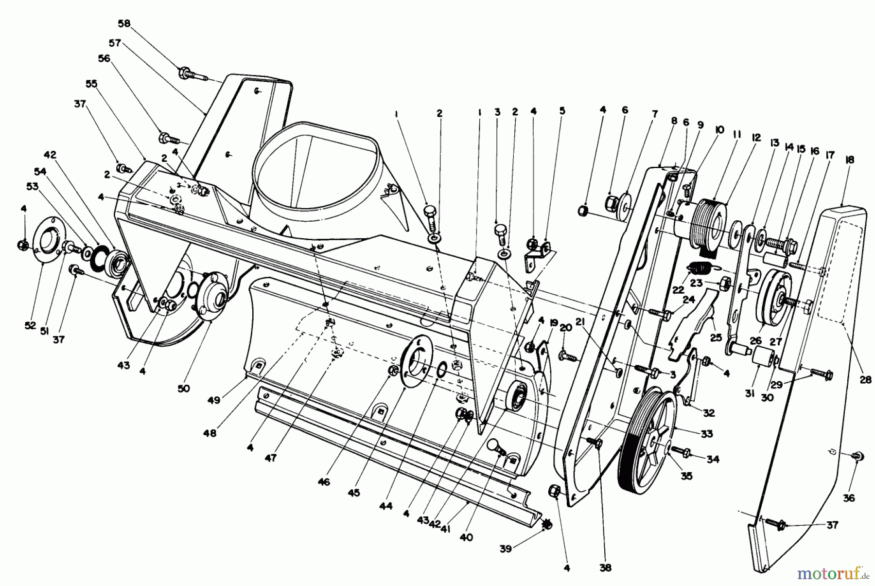 Toro Neu Snow Blowers/Snow Throwers Seite 1 38185C - Toro CCR 2000 Snowthrower, 1989 (9000001-9999999) HOUSING ASSEMBLY
