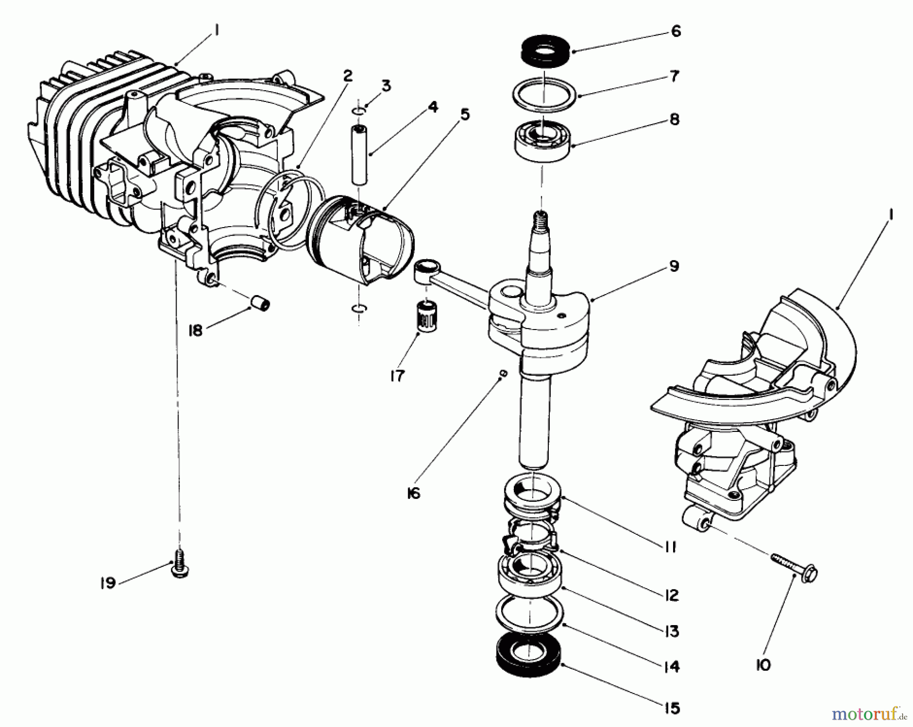 Toro Neu Snow Blowers/Snow Throwers Seite 1 38185C - Toro CCR 2000 Snowthrower, 1989 (9000001-9999999) SHORT BLOCK ASSEMBLY