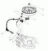 Toro 38186 - CCR 2000 Snowthrower, 1991 (1000001-1999999) Ersatzteile FLYWHEEL & MAGNETO ASSEMBLY (ENGINE MODEL NO. 47PH7-5, 47PK9-5 & 47PL0-5)