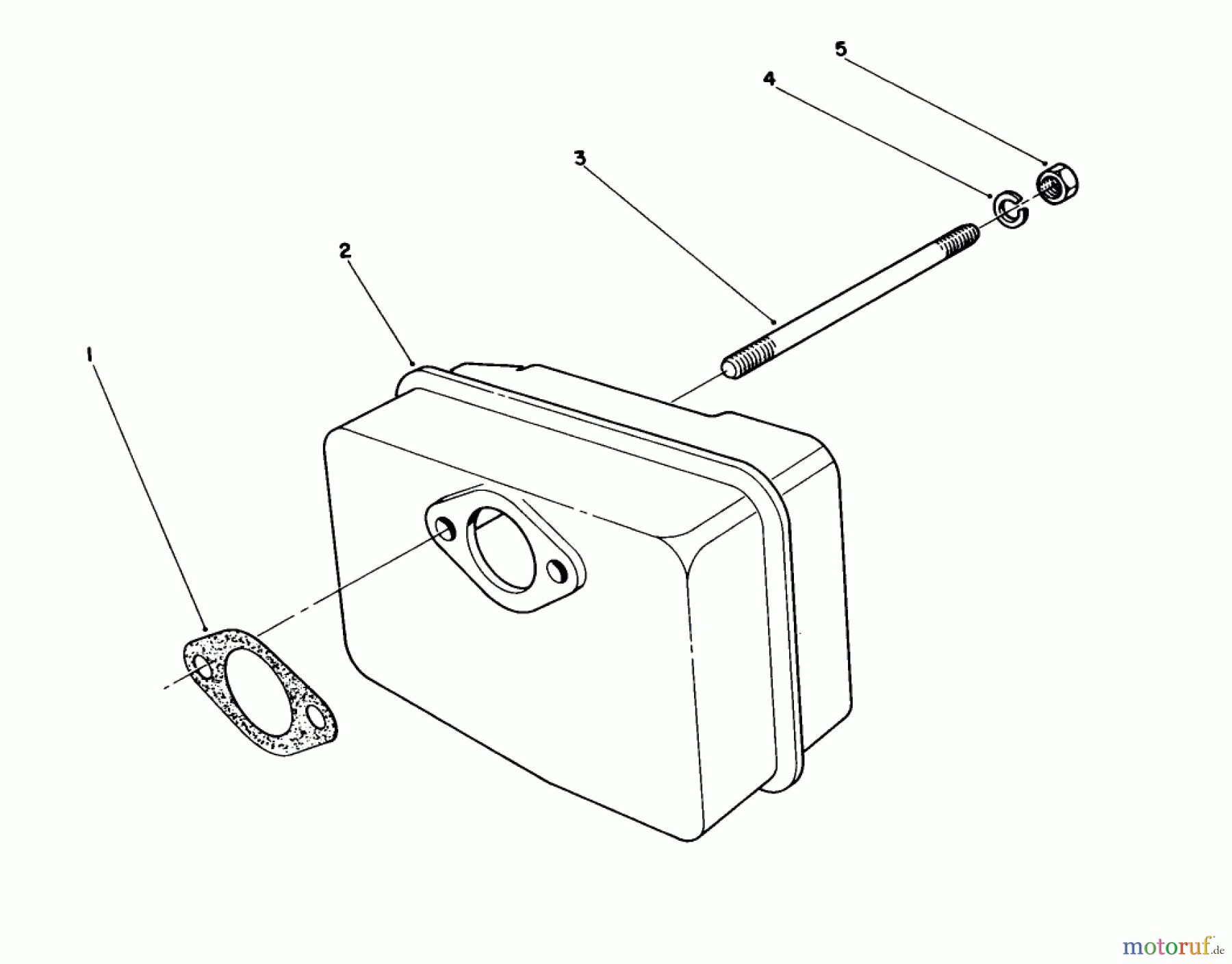 Toro Neu Snow Blowers/Snow Throwers Seite 1 38186 - Toro CCR 2000 Snowthrower, 1991 (1000001-1999999) MUFFLER ASSEMBLY (ENGINE MODEL NO. 47PH7-5, 47PK9-5 & 47PLO-5)