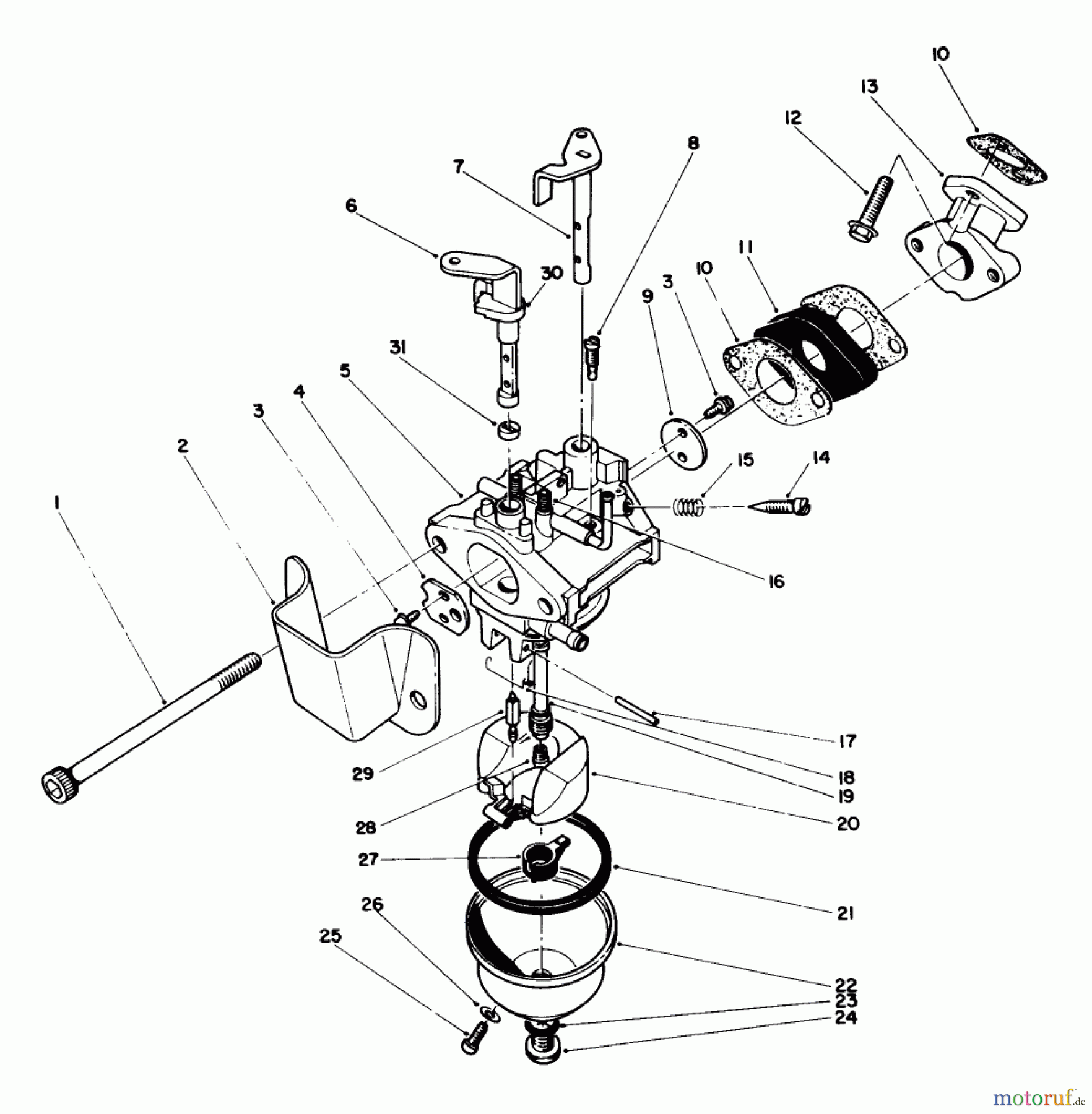  Toro Neu Snow Blowers/Snow Throwers Seite 1 38186 - Toro CCR 2000 Snowthrower, 1992 (2000001-2999999) CARBURETOR ASSEMBLY (ENGINE MODEL NO. 47PM1-5)