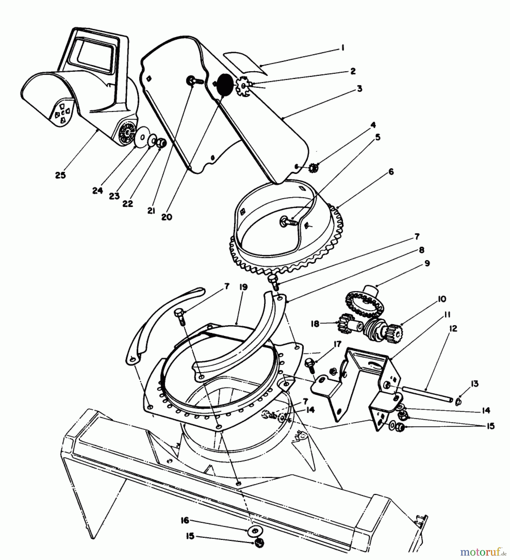  Toro Neu Snow Blowers/Snow Throwers Seite 1 38186 - Toro CCR 2000 Snowthrower, 1992 (2000001-2999999) DISCHARGE CHUTE ASSEMBLY