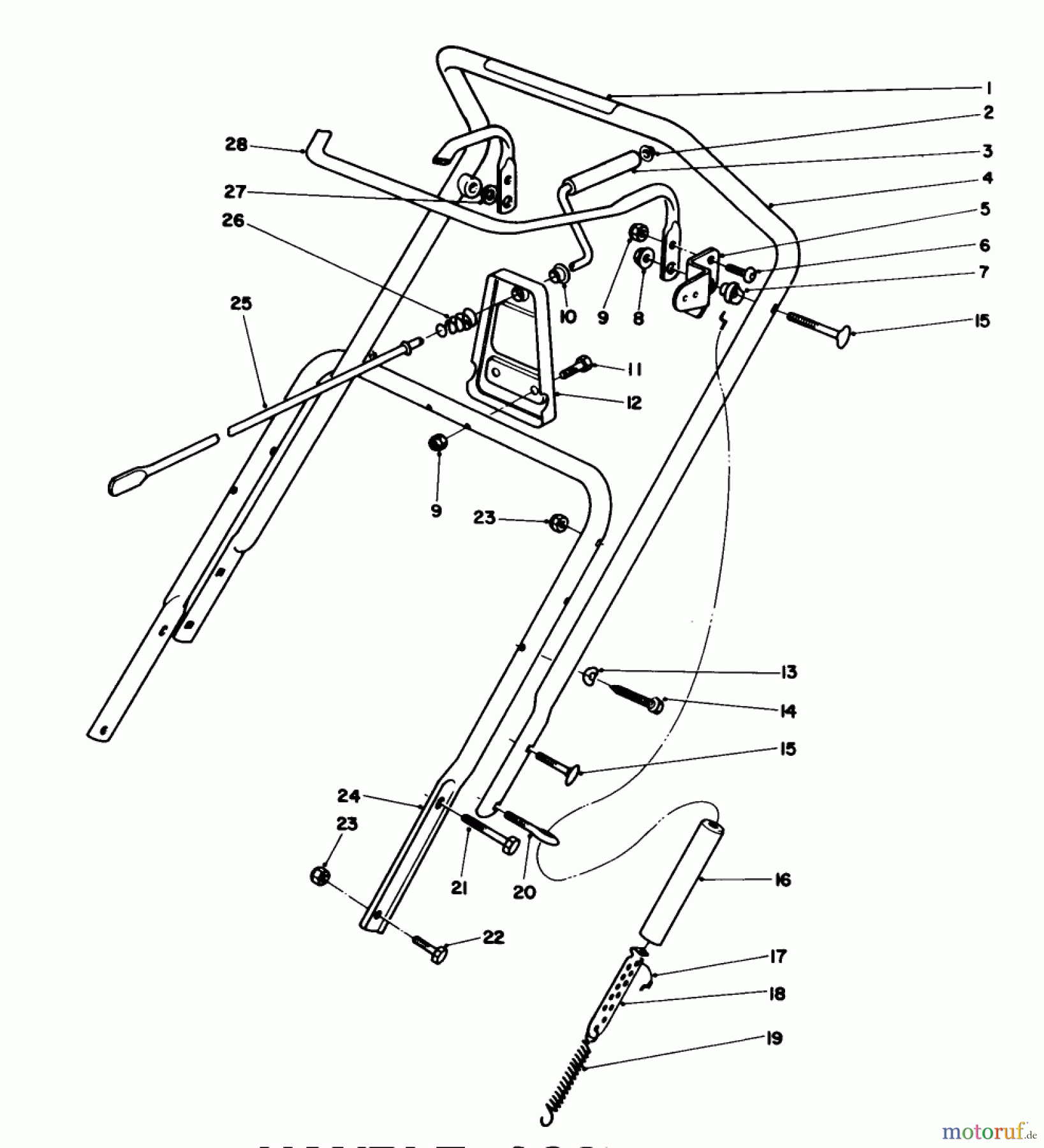  Toro Neu Snow Blowers/Snow Throwers Seite 1 38186 - Toro CCR 2000 Snowthrower, 1992 (2000001-2999999) HANDLE ASSEMBLY