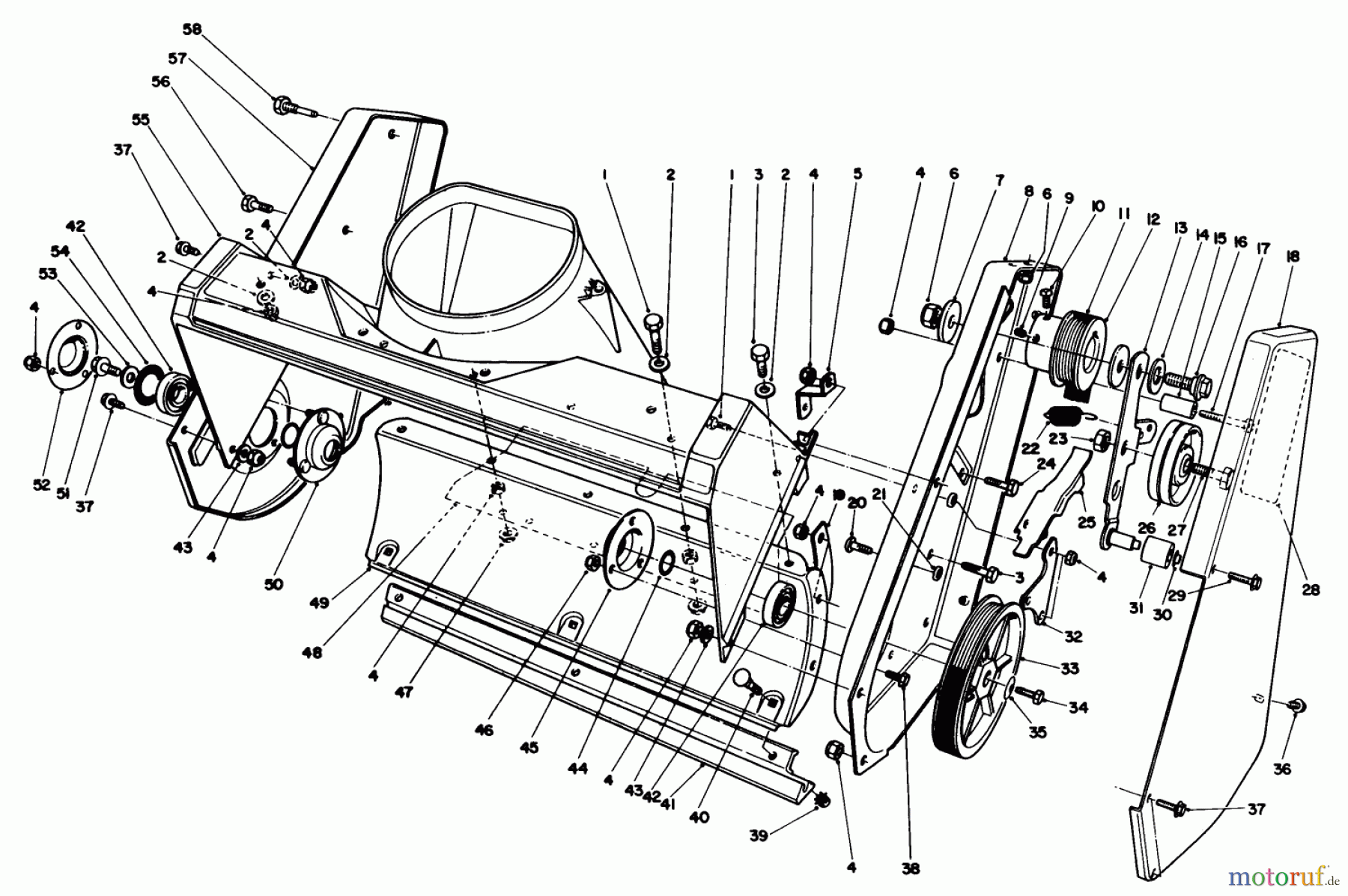 Toro Neu Snow Blowers/Snow Throwers Seite 1 38186 - Toro CCR 2000 Snowthrower, 1992 (2000001-2999999) HOUSING ASSEMBLY