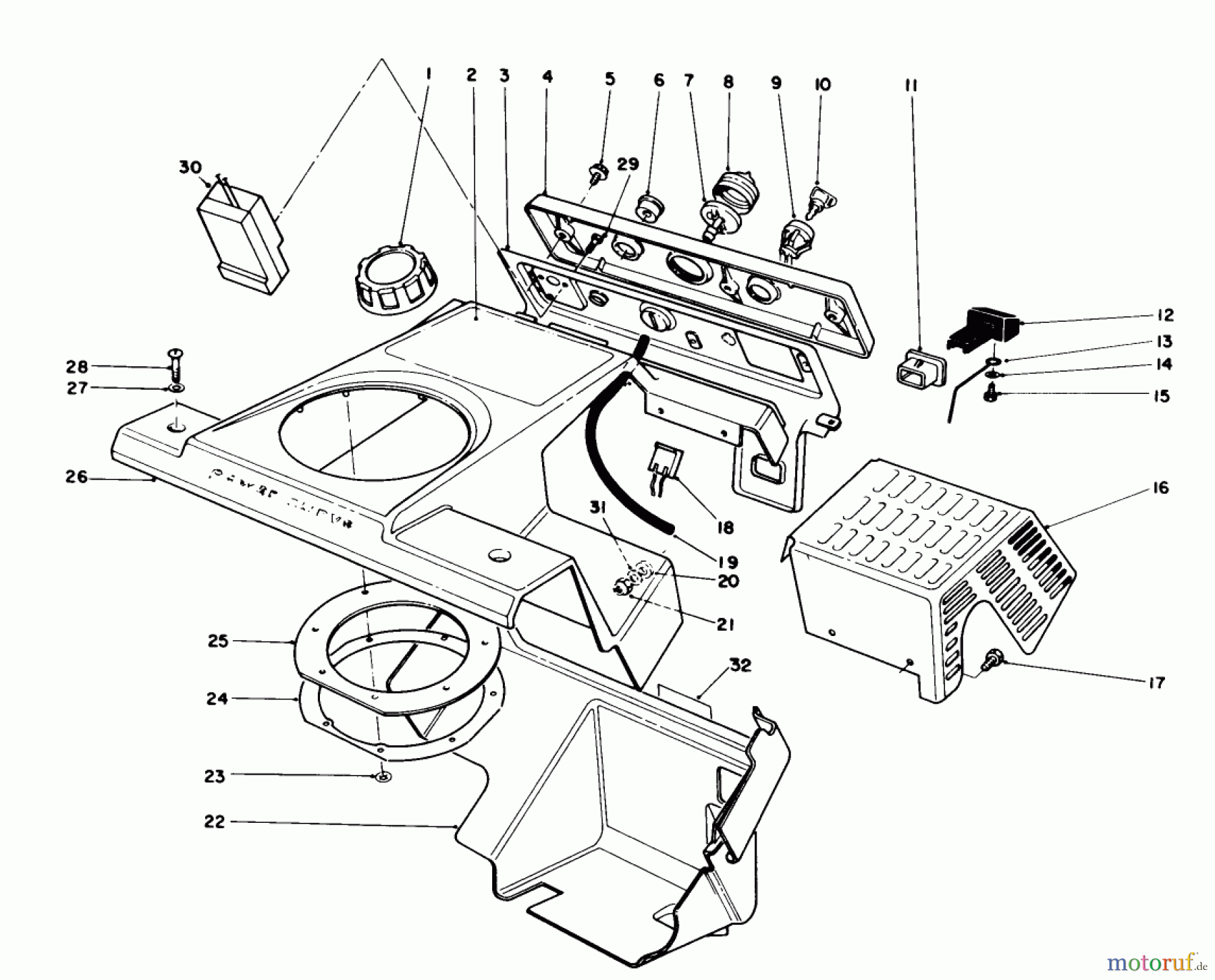  Toro Neu Snow Blowers/Snow Throwers Seite 1 38186 - Toro CCR 2000 Snowthrower, 1993 (3900001-3999999) CONTROL PANEL & SHROUDING ASSEMBLY