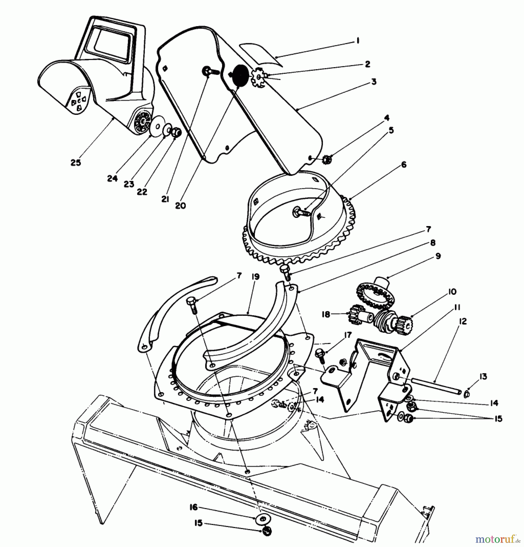 Toro Neu Snow Blowers/Snow Throwers Seite 1 38185 - Toro CCR 2000 Snowthrower, 1993 (3900001-3999999) DISCHARGE CHUTE ASSEMBLY