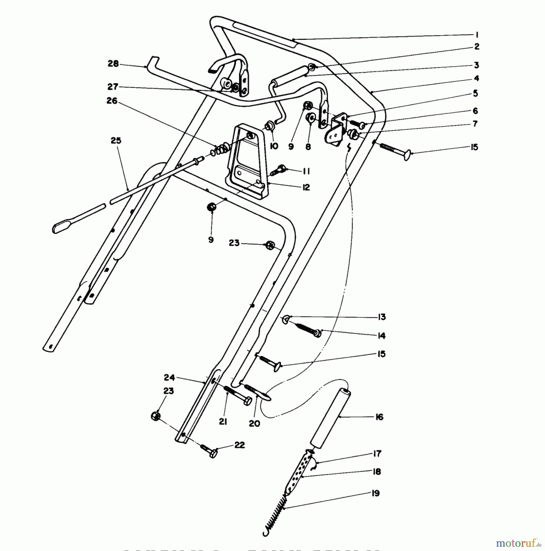 Toro Neu Snow Blowers/Snow Throwers Seite 1 38185 - Toro CCR 2000 Snowthrower, 1993 (3900001-3999999) HANDLE ASSEMBLY