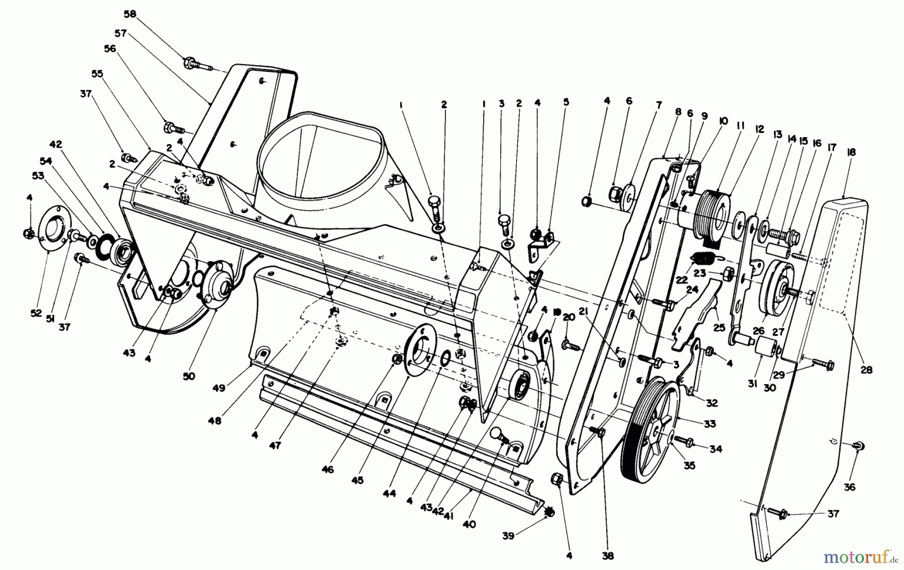  Toro Neu Snow Blowers/Snow Throwers Seite 1 38185 - Toro CCR 2000 Snowthrower, 1993 (3900001-3999999) HOUSING ASSEMBLY