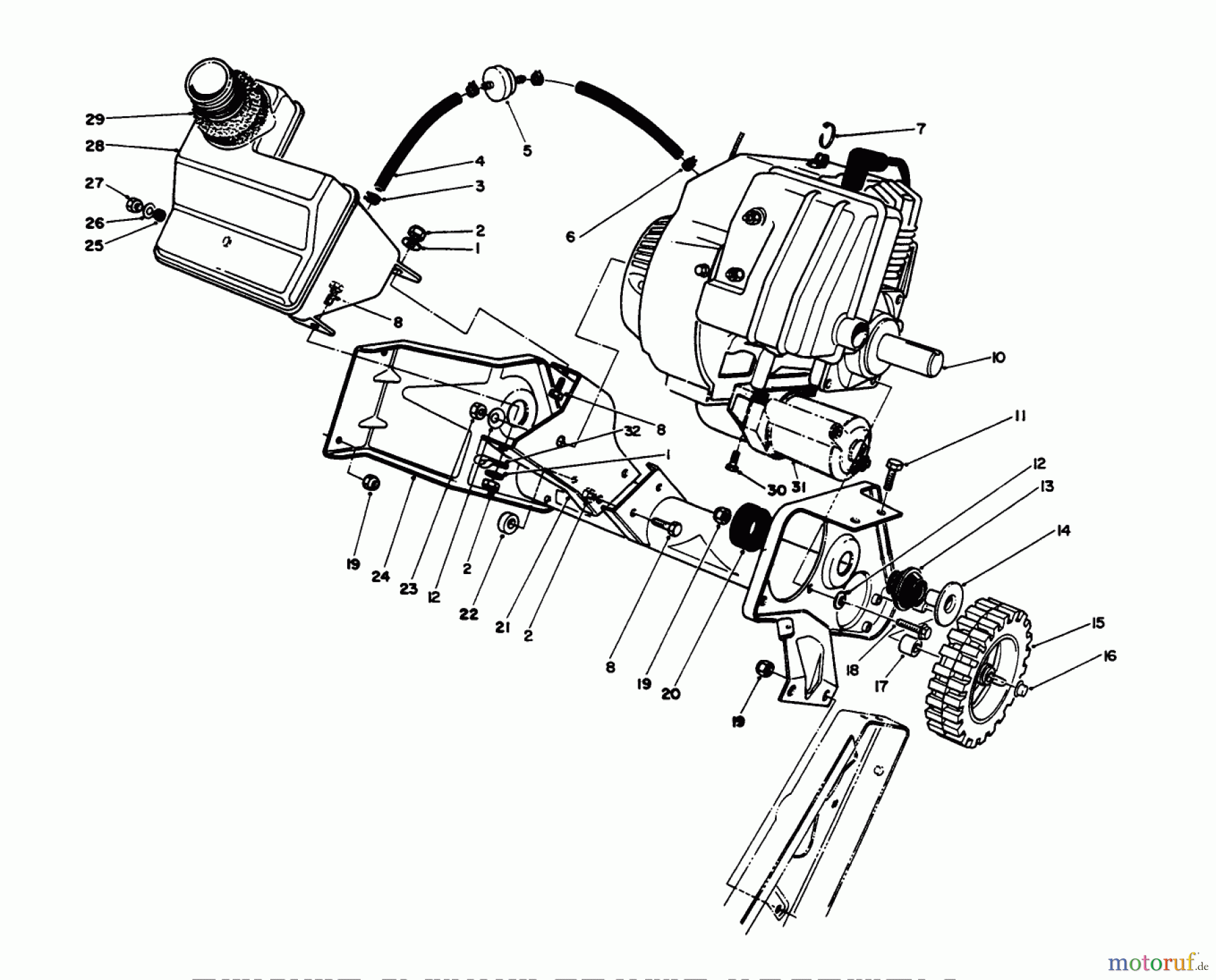 Toro Neu Snow Blowers/Snow Throwers Seite 1 38185 - Toro CCR 2000 Snowthrower, 1994 (4900001-4999999) ENGINE & MAIN FRAME ASSEMBLY