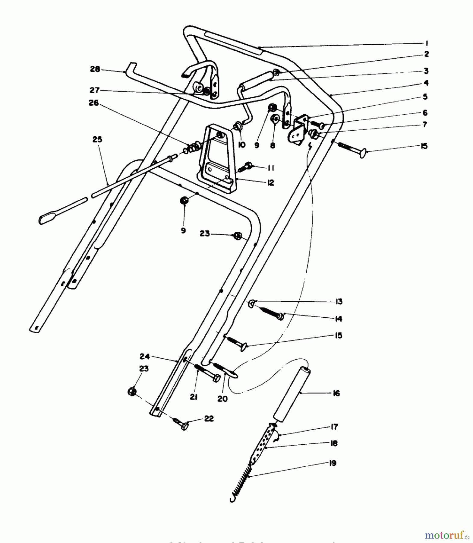  Toro Neu Snow Blowers/Snow Throwers Seite 1 38186 - Toro CCR 2000 Snowthrower, 1994 (4900001-4999999) HANDLE ASSEMBLY