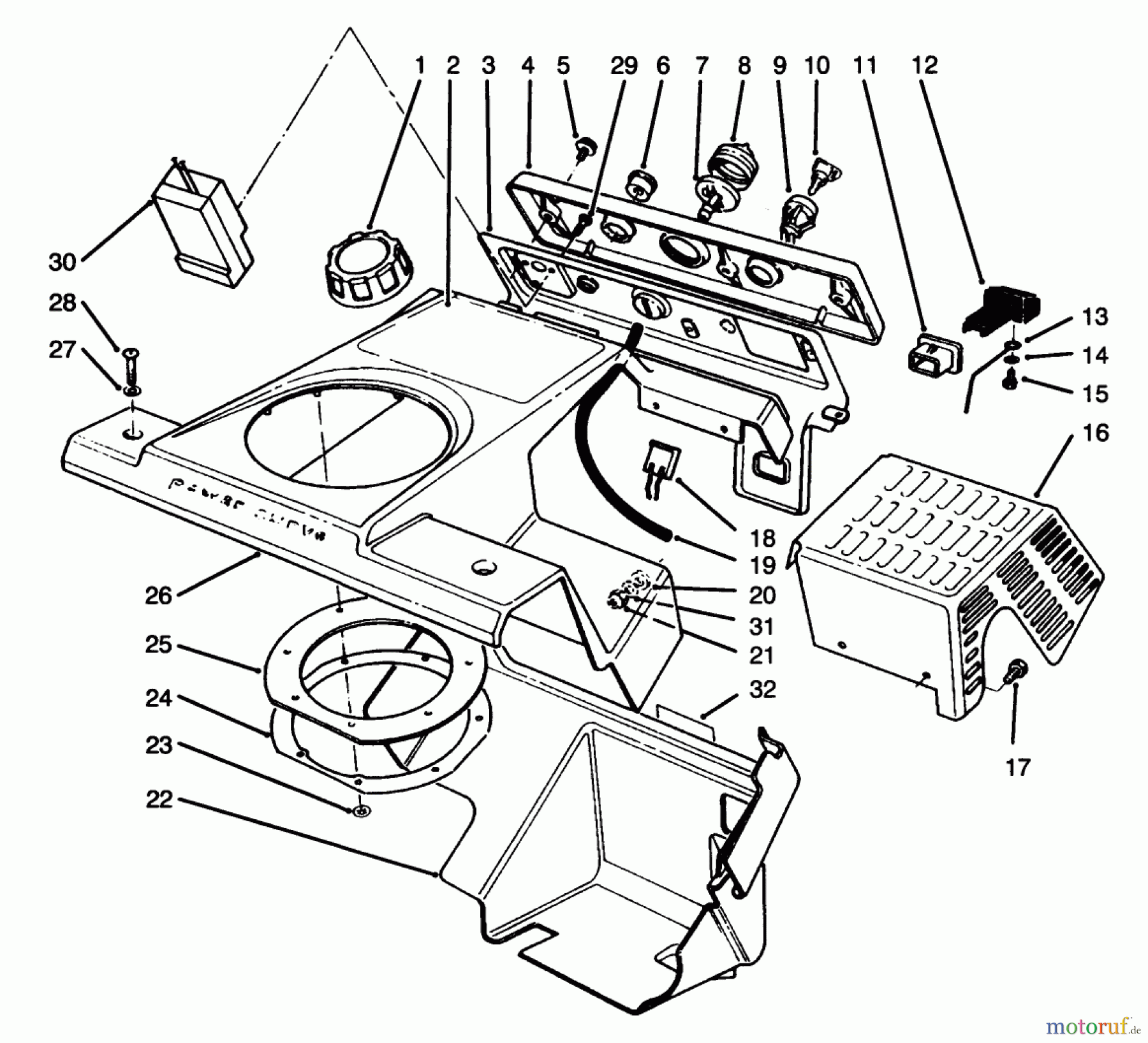 Toro Neu Snow Blowers/Snow Throwers Seite 1 38186 - Toro CCR 2000 Snowthrower, 1996 (6900001-6999999) CONTROL PANEL & SHROUDING ASSEMBLY