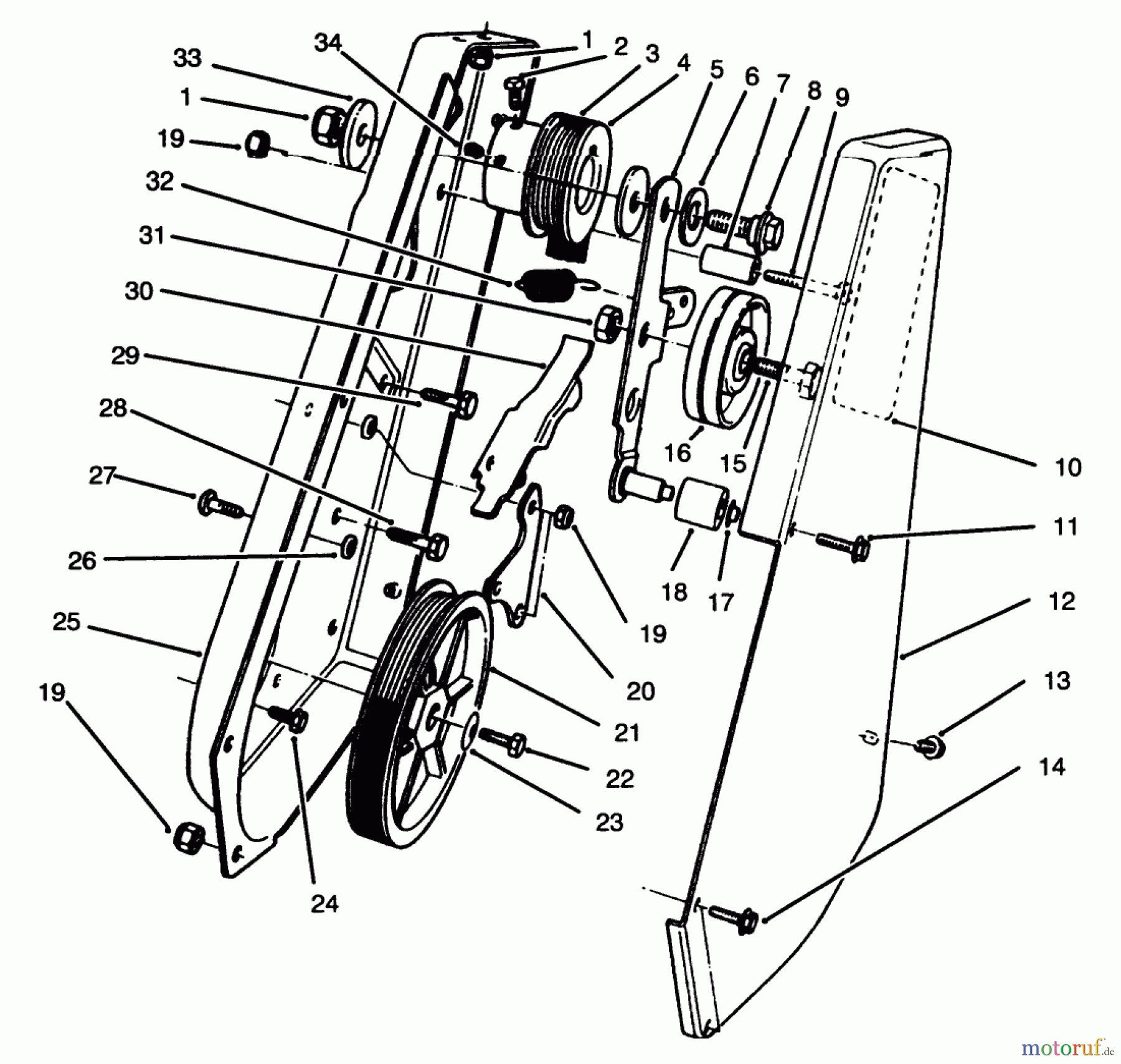 Toro Neu Snow Blowers/Snow Throwers Seite 1 38186 - Toro CCR 2000 Snowthrower, 1996 (6900001-6999999) DRIVE ASSEMBLY