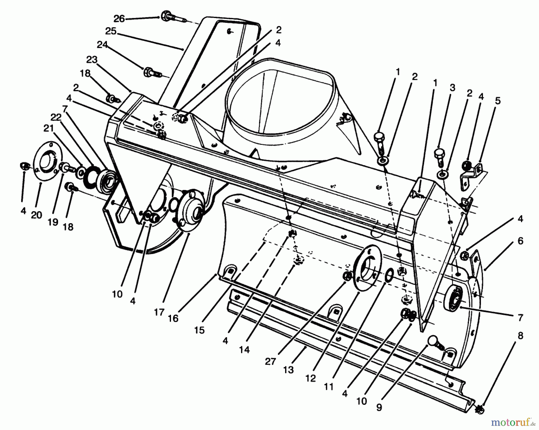  Toro Neu Snow Blowers/Snow Throwers Seite 1 38185 - Toro CCR 2000 Snowthrower, 1995 (5900001-5999999) HOUSING ASSEMBLY