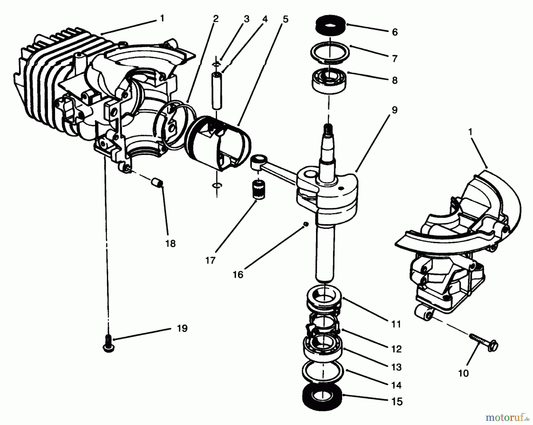 Toro Neu Snow Blowers/Snow Throwers Seite 1 38185 - Toro CCR 2000 Snowthrower, 1995 (5900001-5999999) SHORT BLOCK ASSEMBLY (ENGINE MODEL 47PS5-5)