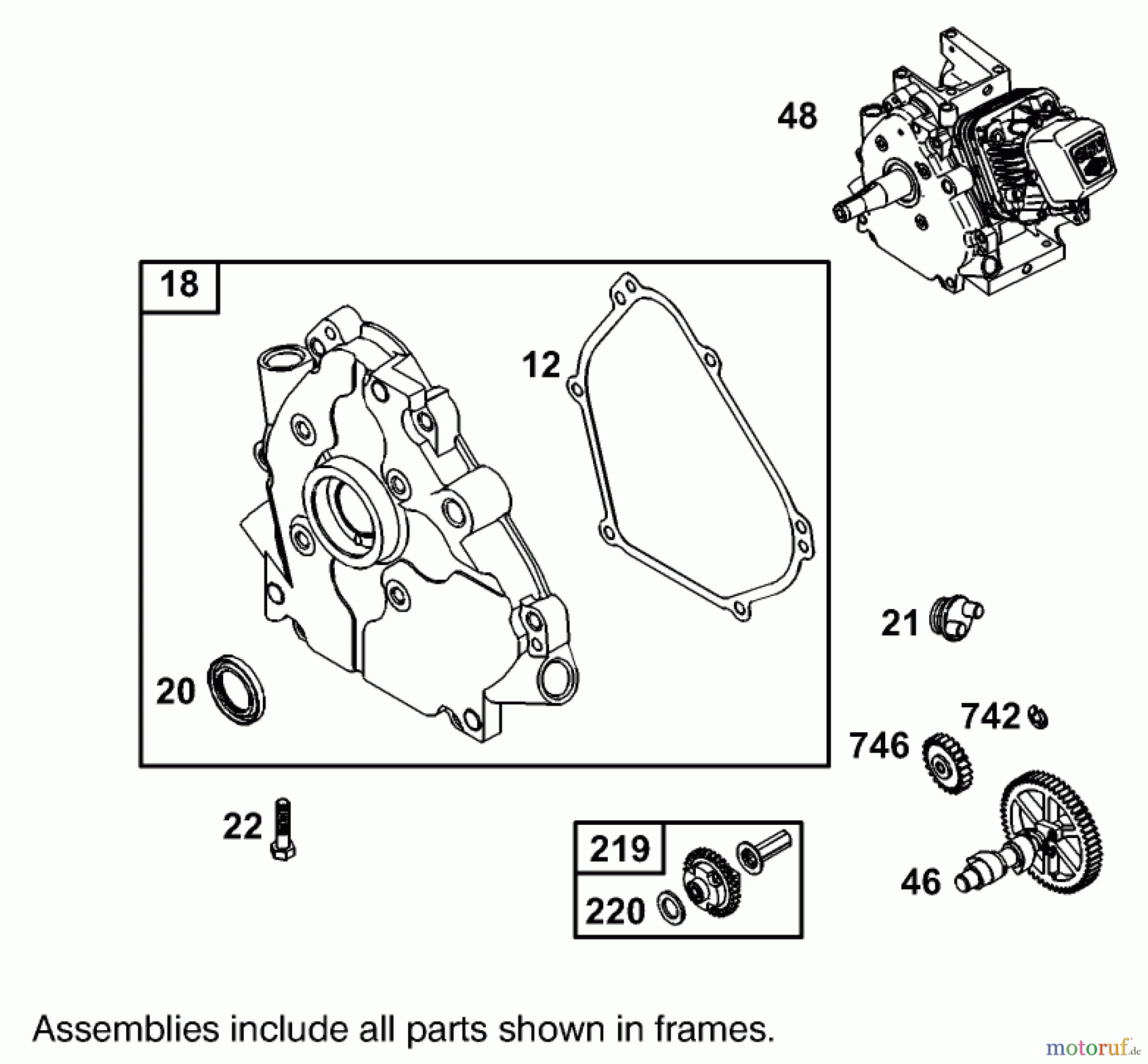 Toro Neu Blowers/Vacuums/Chippers/Shredders 62925 - Toro 5.5 hp Lawn Vacuum, 2003 (230000001-230999999) CRANKCASE ASSEMBLY ENGINE BRIGGS AND STRATTON MODEL 126402-0245-E1
