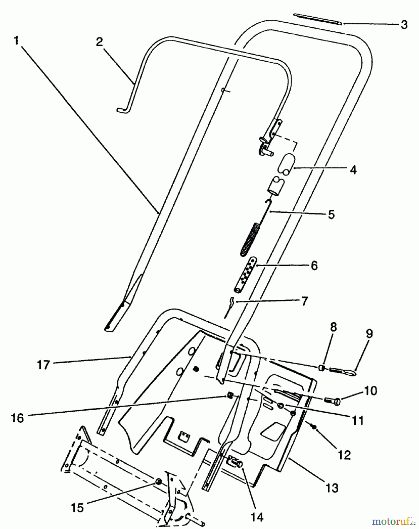 Toro Neu Snow Blowers/Snow Throwers Seite 1 38190 - Toro CCR 1000 Snowthrower, 1991 (1000001-1999999) HANDLE ASSEMBLY