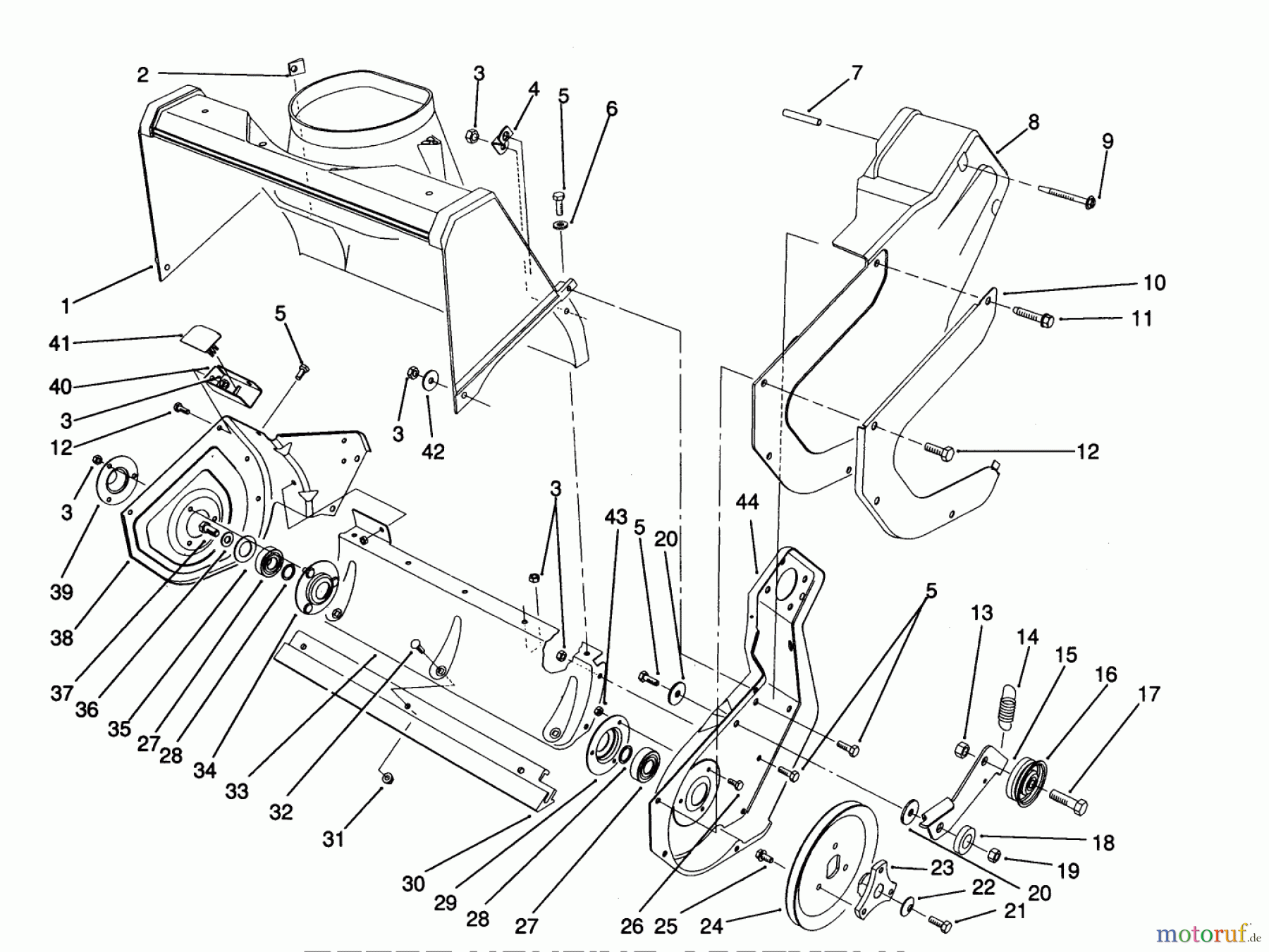 Toro Neu Snow Blowers/Snow Throwers Seite 1 38190 - Toro CCR 1000 Snowthrower, 1992 (2000001-2999999) ROTOR HOUSING ASSEMBLY