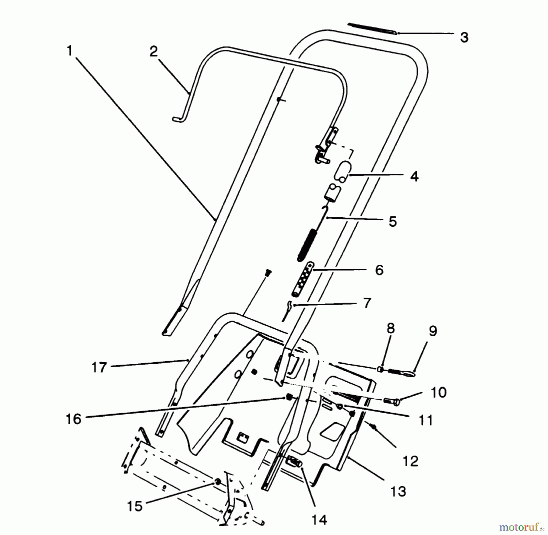 Toro Neu Snow Blowers/Snow Throwers Seite 1 38191 - Toro CCR 1000 Snowthrower, 1993 (3900001-3999999) HANDLE ASSEMBLY