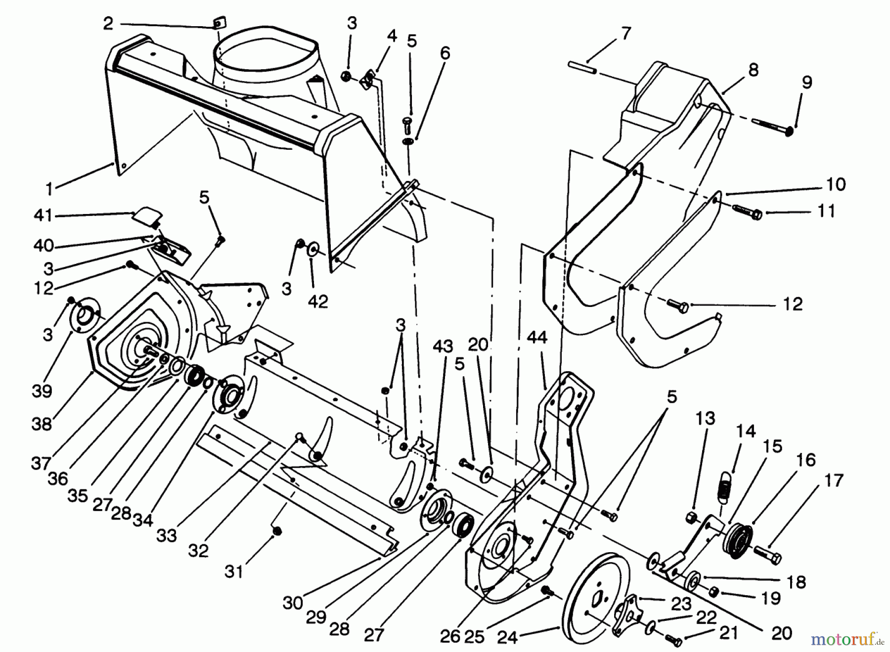 Toro Neu Snow Blowers/Snow Throwers Seite 1 38191 - Toro CCR 1000 Snowthrower, 1993 (3900001-3999999) ROTOR HOUSING ASSEMBLY
