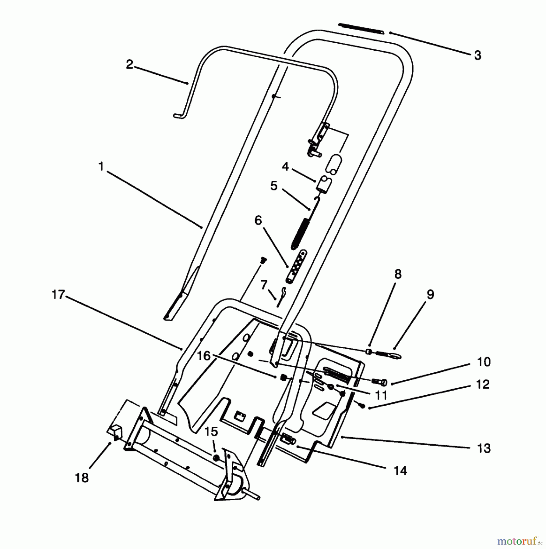 Toro Neu Snow Blowers/Snow Throwers Seite 1 38190 - Toro CCR 1000 Snowthrower, 1994 (49000001-49999999) HANDLE ASSEMBLY