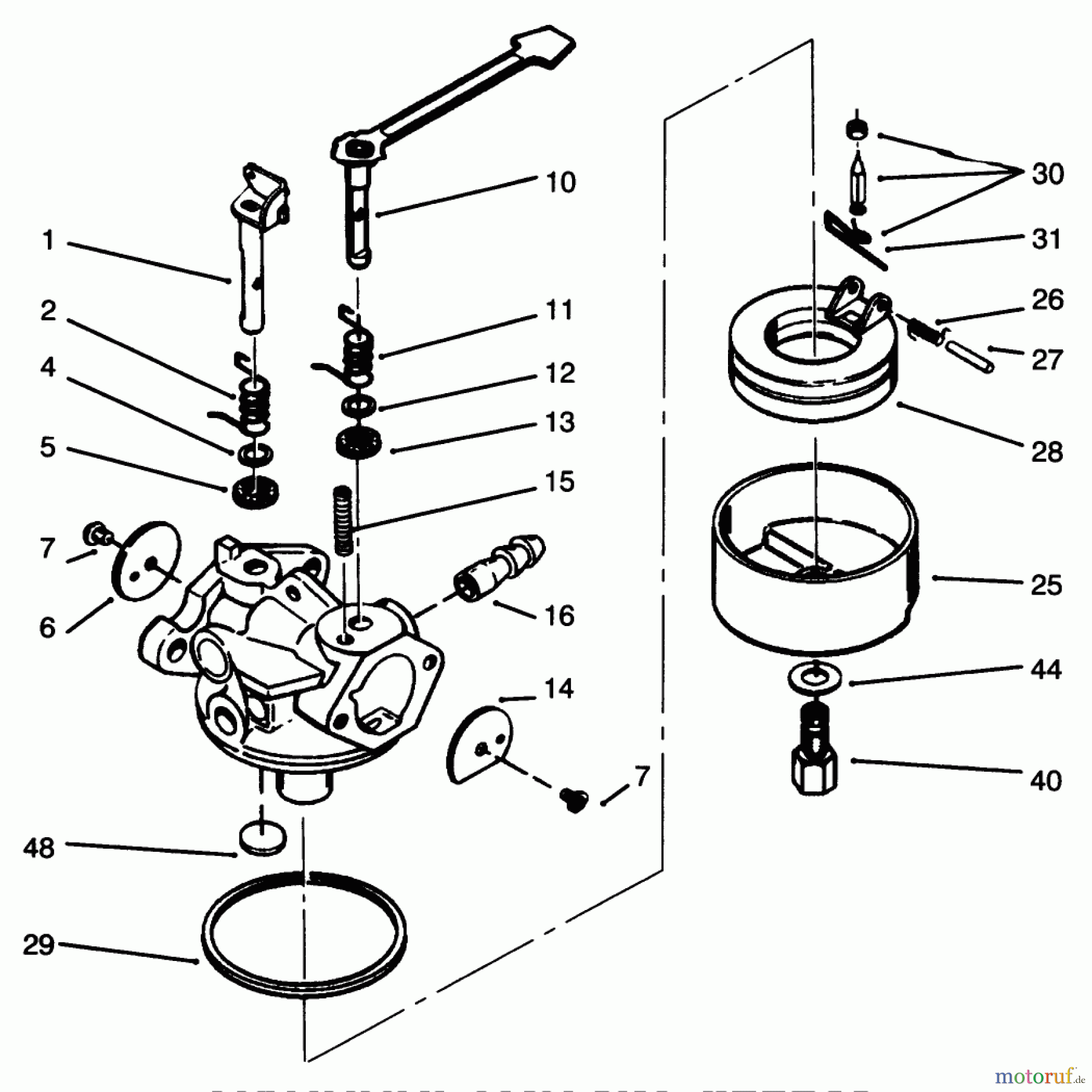 Toro Neu Snow Blowers/Snow Throwers Seite 1 38195 - Toro CCR 1000 Snowthrower, 1995 (59000001-59999999) CARBURETOR NO. 632641
