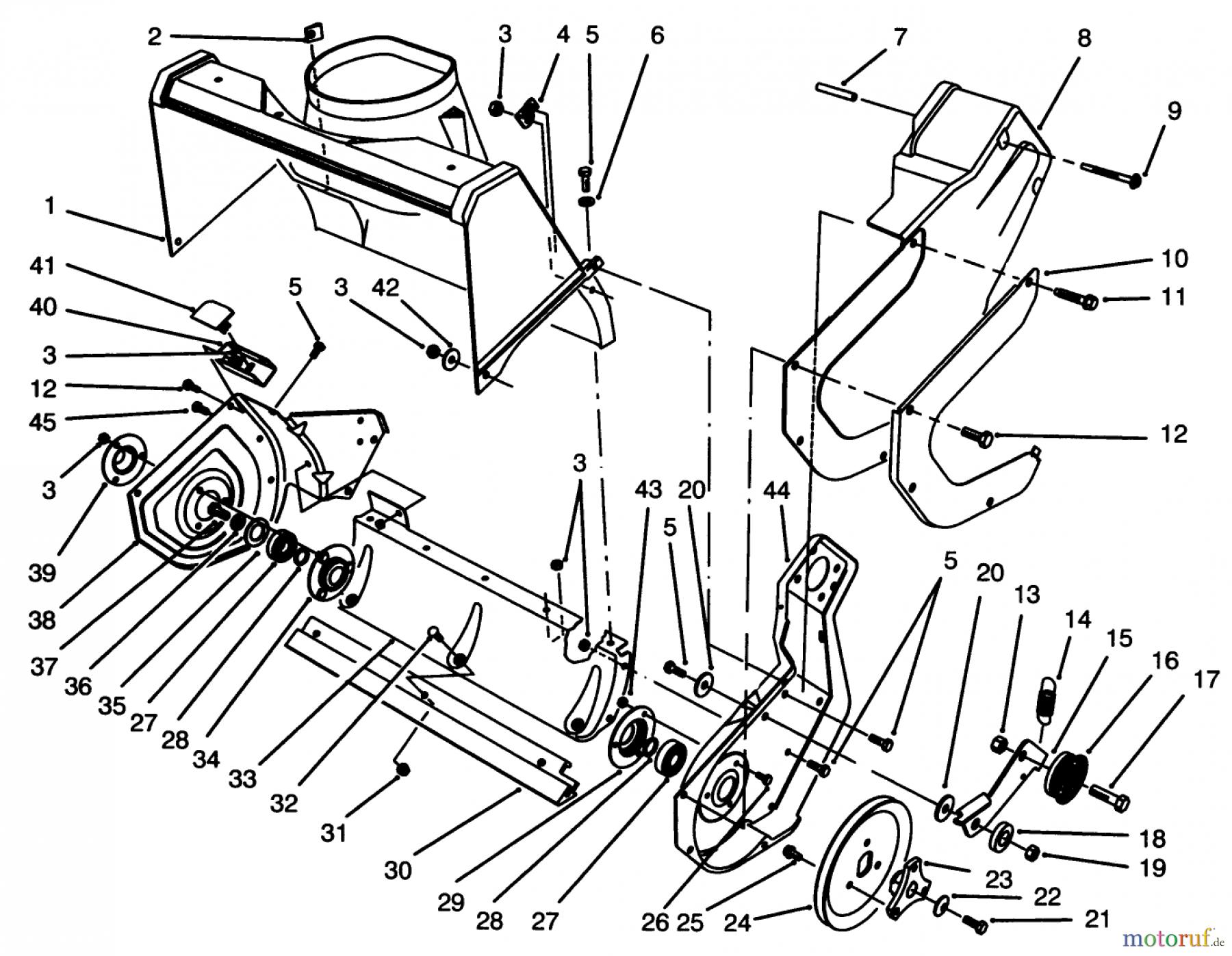 Toro Neu Snow Blowers/Snow Throwers Seite 1 38190 - Toro CCR 1000 Snowthrower, 1995 (59000001-59999999) ROTOR HOUSING ASSEMBLY