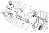 Toro 38196 - CCR 1000 Snowthrower, 1996 (6900001-6999999) Ersatzteile ENGINE & FRAME ASSEMBLY MODEL 38191 (RECOIL)