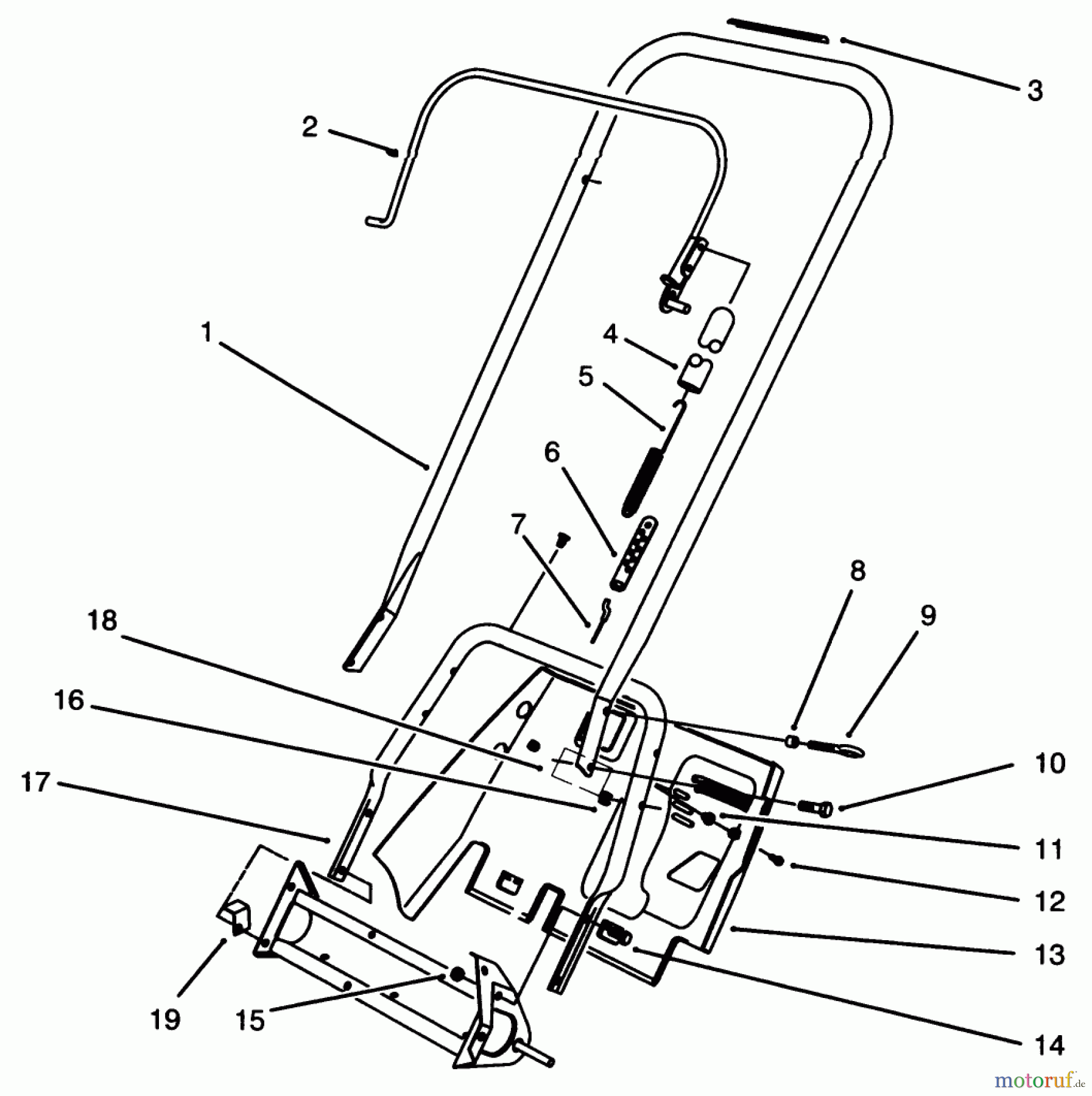 Toro Neu Snow Blowers/Snow Throwers Seite 1 38196 - Toro CCR 1000 Snowthrower, 1995 (5900001-5999999) HANDLE ASSEMBLY