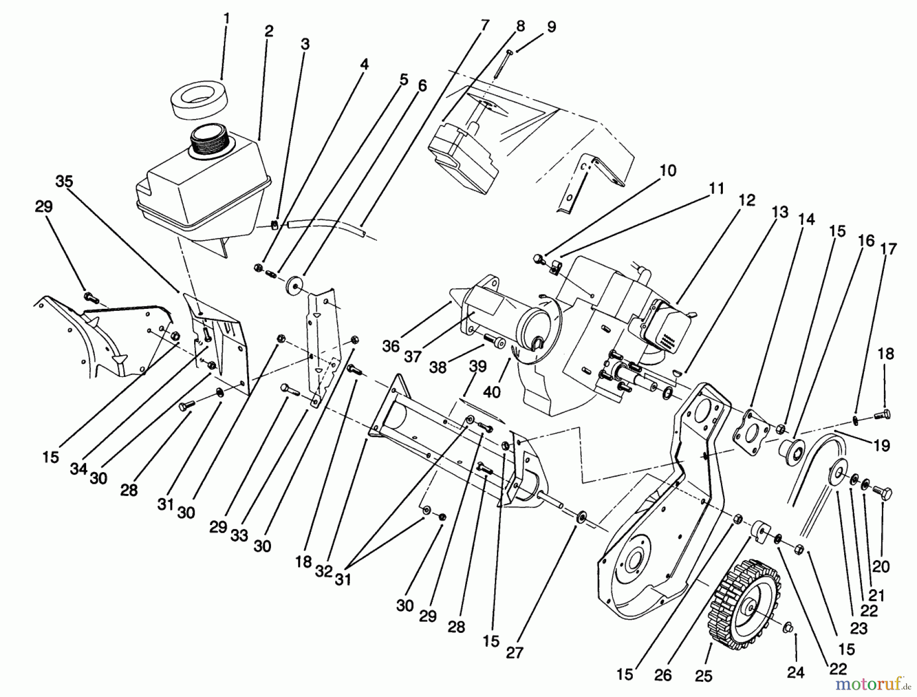 Toro Neu Snow Blowers/Snow Throwers Seite 1 38195 - Toro CCR 1000 Snowthrower, 1991 (1000001-1999999) ENGINE ASSEMBLY