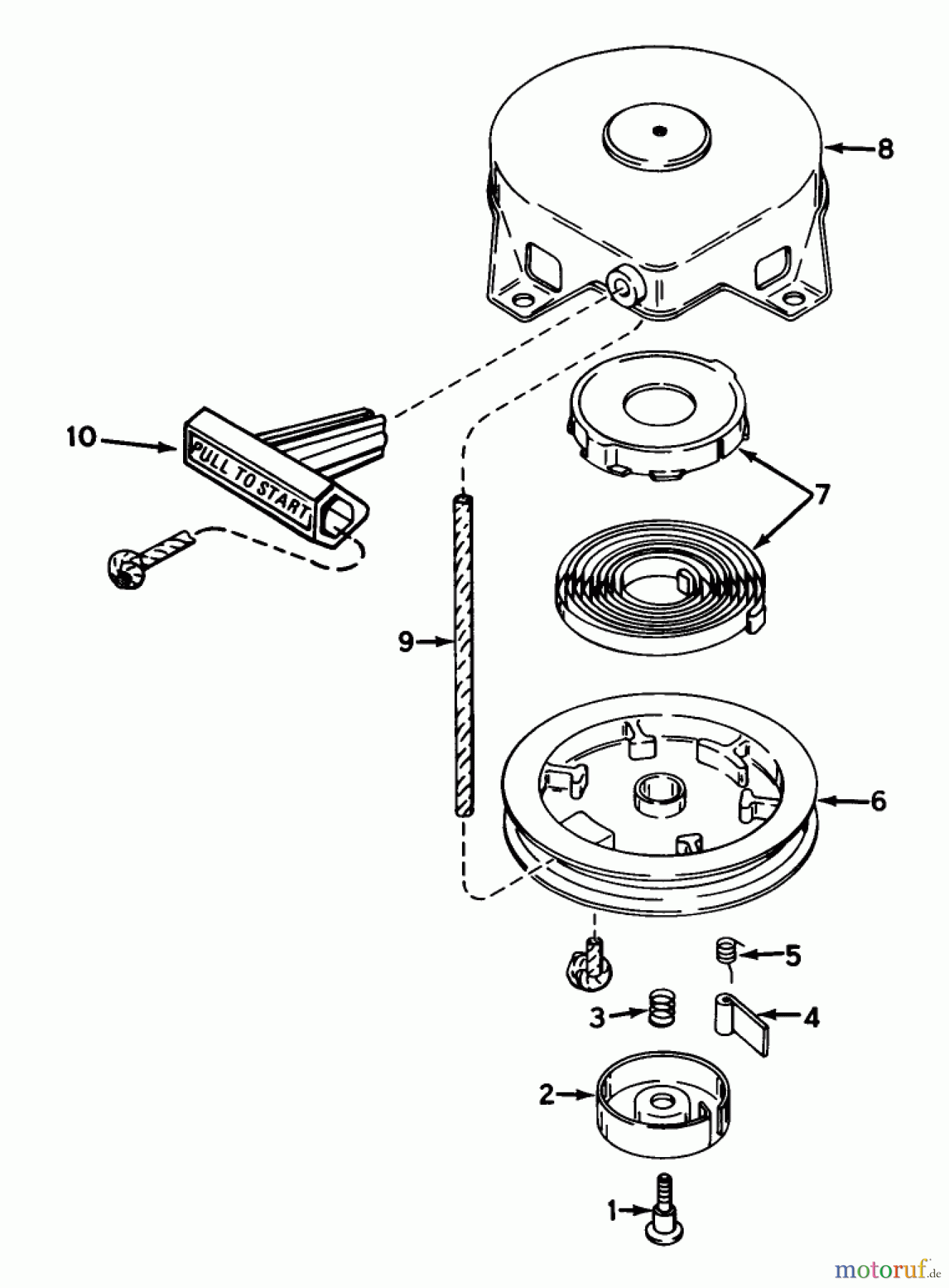 Toro Neu Snow Blowers/Snow Throwers Seite 1 38195 - Toro CCR 1000 Snowthrower, 1991 (1000001-1999999) RECOIL STARTER NO. 590537