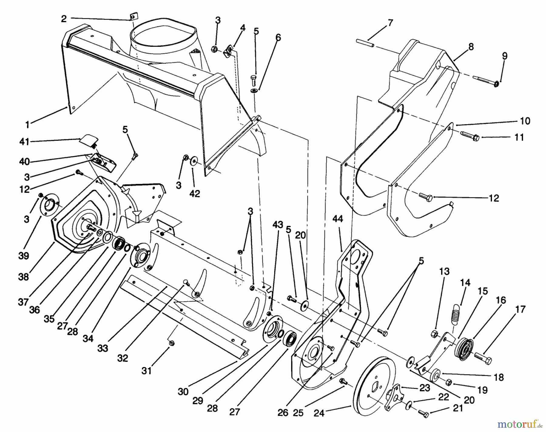 Toro Neu Snow Blowers/Snow Throwers Seite 1 38195 - Toro CCR 1000 Snowthrower, 1991 (1000001-1999999) ROTOR HOUSING ASSEMBLY