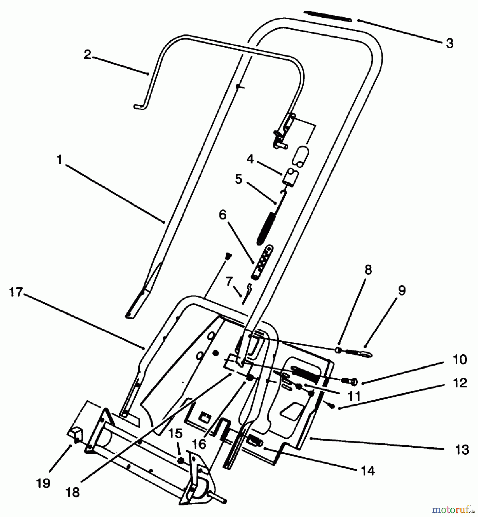 Toro Neu Snow Blowers/Snow Throwers Seite 1 38196 - Toro CCR 1000 Snowthrower, 1994 (4900001-4999999) HANDLE ASSEMBLY
