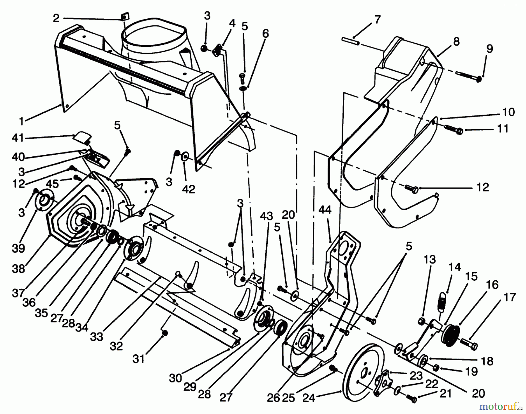 Toro Neu Snow Blowers/Snow Throwers Seite 1 38196 - Toro CCR 1000 Snowthrower, 1994 (4900001-4999999) ROTOR HOUSING ASSEMBLY