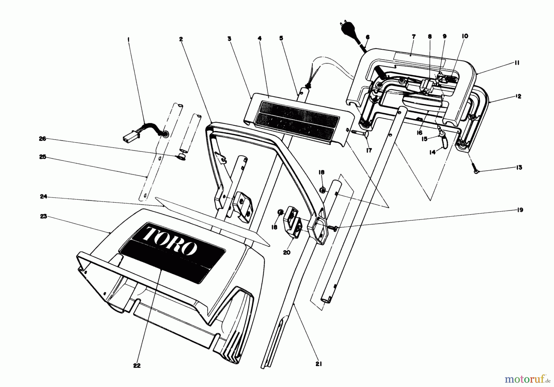 Toro Neu Snow Blowers/Snow Throwers Seite 1 38200 (S-120) - Toro S-120 Snowthrower, 1980 (0000001-0999999) HANDLE ASSEMBLY