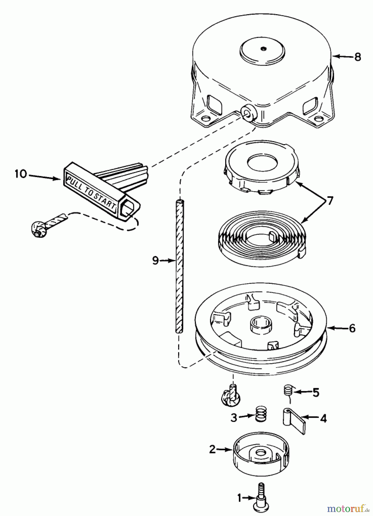 Toro Neu Snow Blowers/Snow Throwers Seite 1 38210 (S-140) - Toro S-140 Snowthrower, 1980 (0000001-0999999) REWIND STARTER NO. 590537