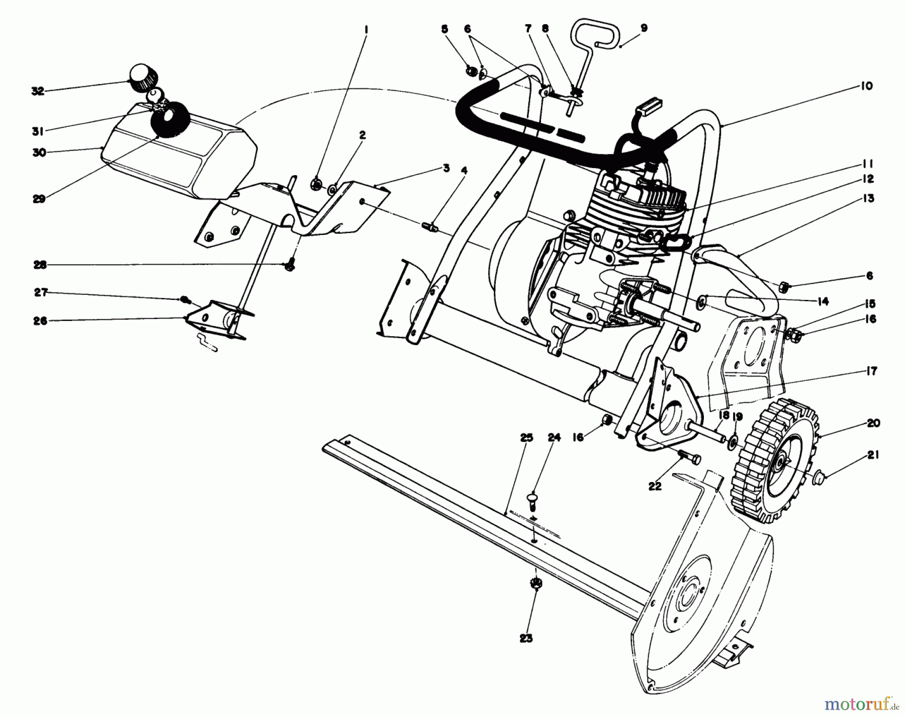 Toro Neu Snow Blowers/Snow Throwers Seite 1 38232 (S-200) - Toro S-200 Snowthrower, 1982 (2000001-2999999) ENGINE ASSEMBLY