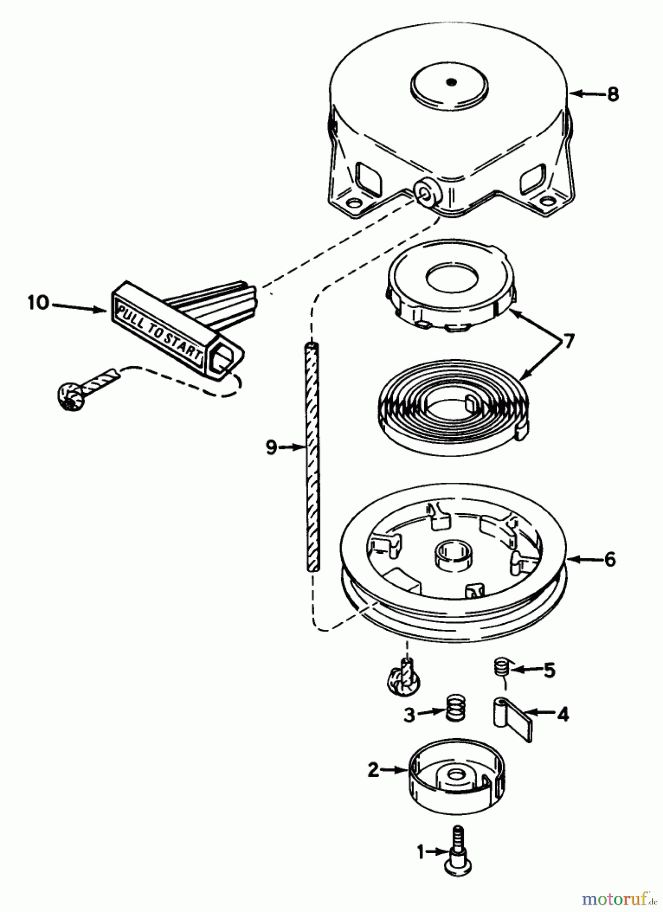 Toro Neu Snow Blowers/Snow Throwers Seite 1 38232 (S-200) - Toro S-200 Snowthrower, 1982 (2000001-2999999) SHROUD & REWIND STARTER NO. 590537