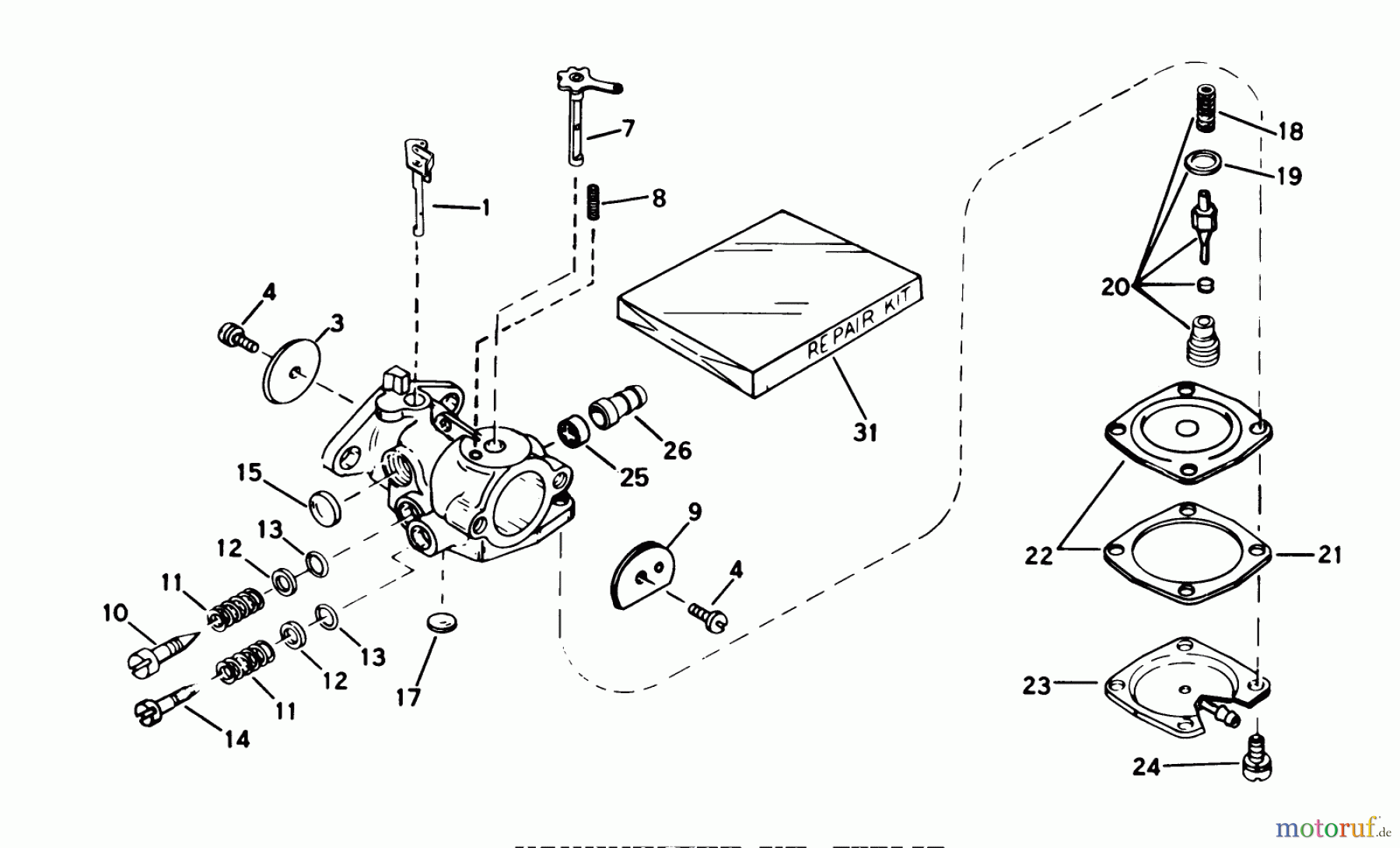 Toro Neu Snow Blowers/Snow Throwers Seite 1 38235 (S-200) - Toro S-200 Snowthrower, 1982 (2000001-2999999) CARBURETOR NO. 632142 (ENGINE TECUMSEH MODEL NO. AH520 TYPE 1603A)